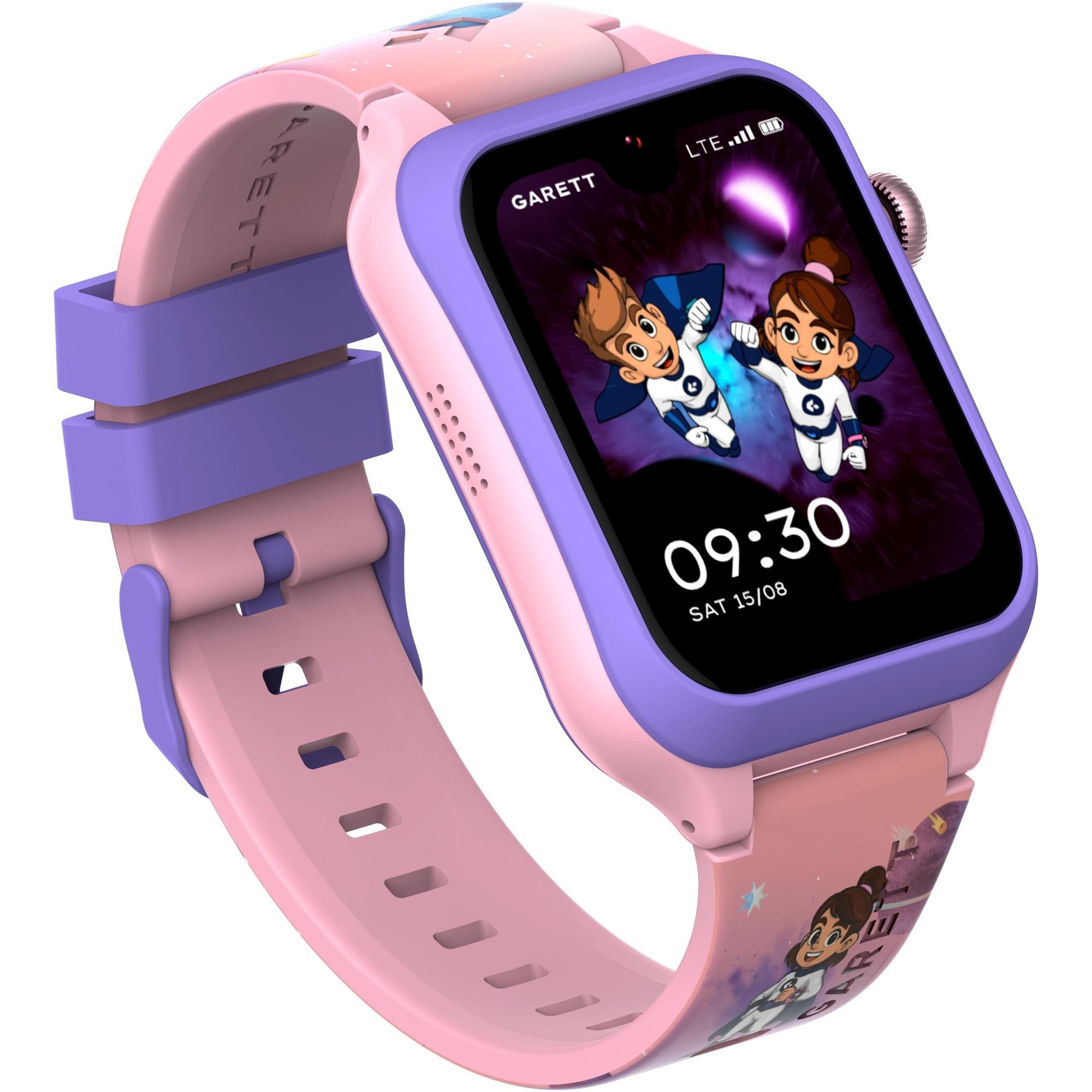 zegarek Garett 5904238487334-PAY Smartwatch Garett Kids Essa 2 AI 4G Różowy zestaw z Paskiem Garett Pay i Obudową Dla dzieci Gorilla Glass