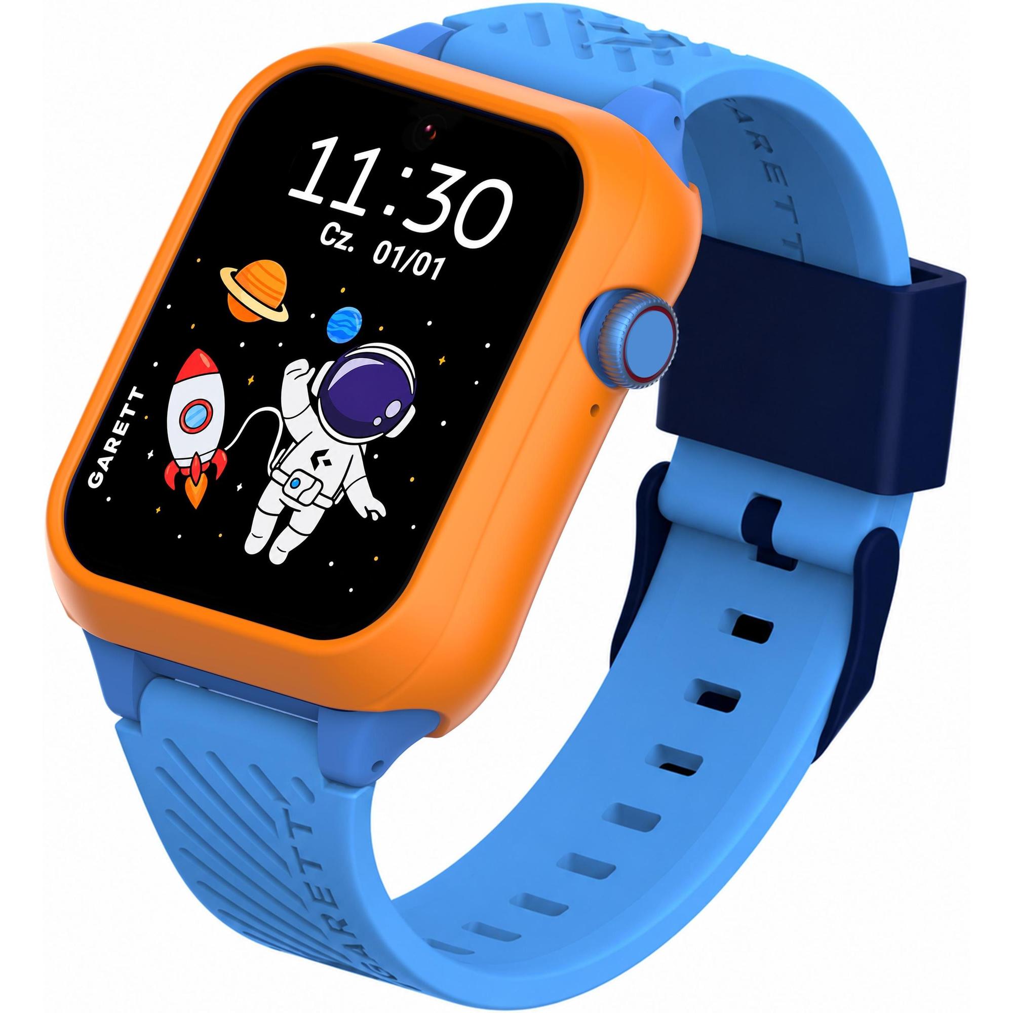 zegarek Garett 5904238487341-PAY Smartwatch Garett Kids Essa 2 AI 4G Niebieski + zestaw z Paskiem Garett Pay i Obudową dla dzieci z gps Dla dzieci