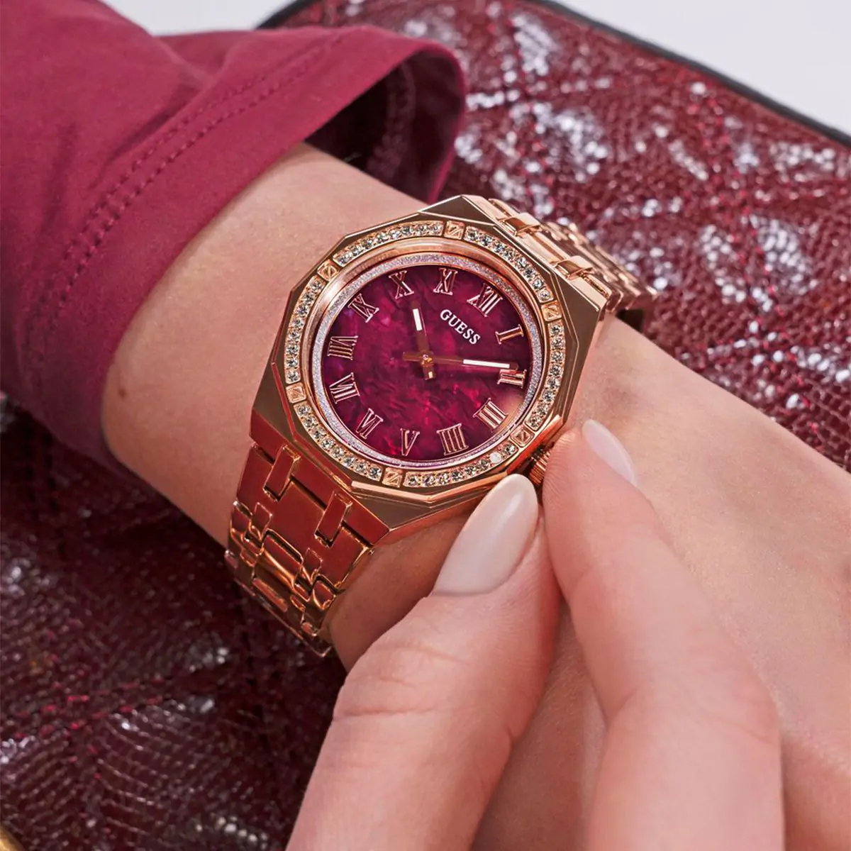 zegarek Guess GW0770L3 różowe złoto Damskie