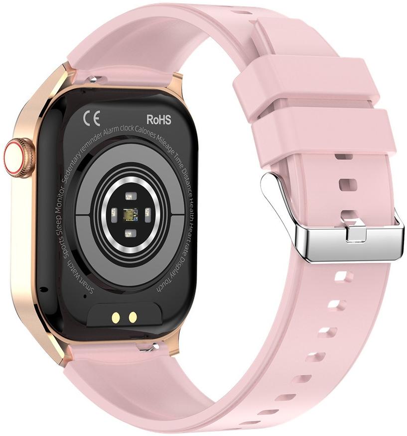 zegarek Hagen HB18110539 Smartwatch HB18 Różowe Złoto na Różowym Pasku męski z krokomierz Smartwatch