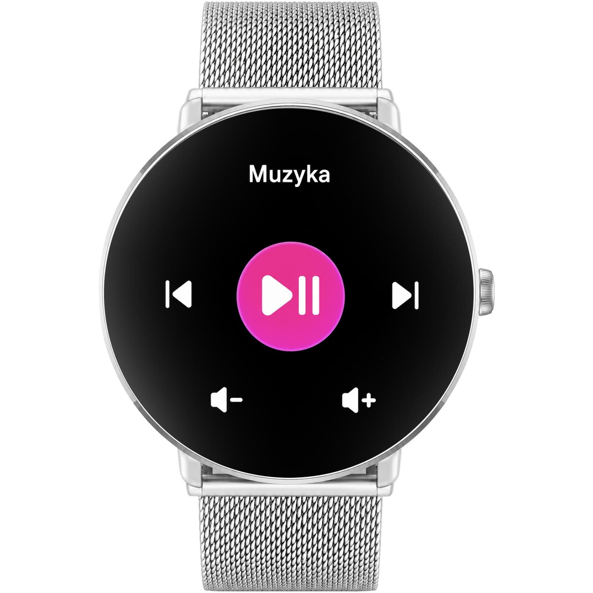 zegarek Hagen HB391111411 HB39 Srebrny damski z krokomierz Smartwatch - miniatura 3