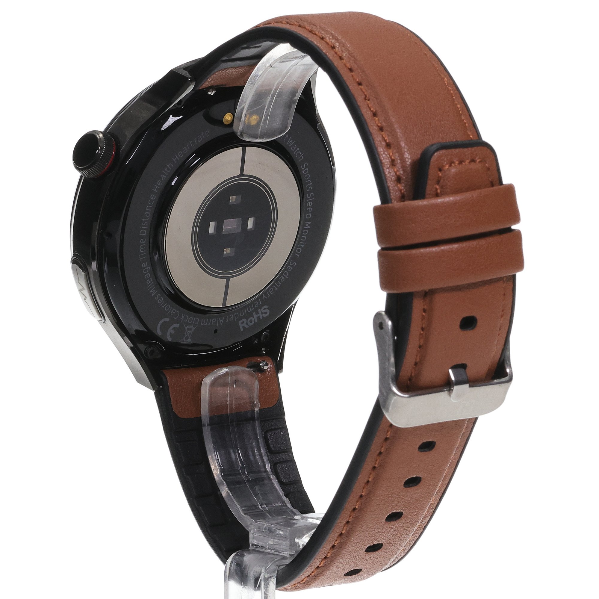 zegarek Hagen HB4114533 HB41 Czarny na Brązowym Pasku męski z krokomierz Smartwatch - miniatura 10