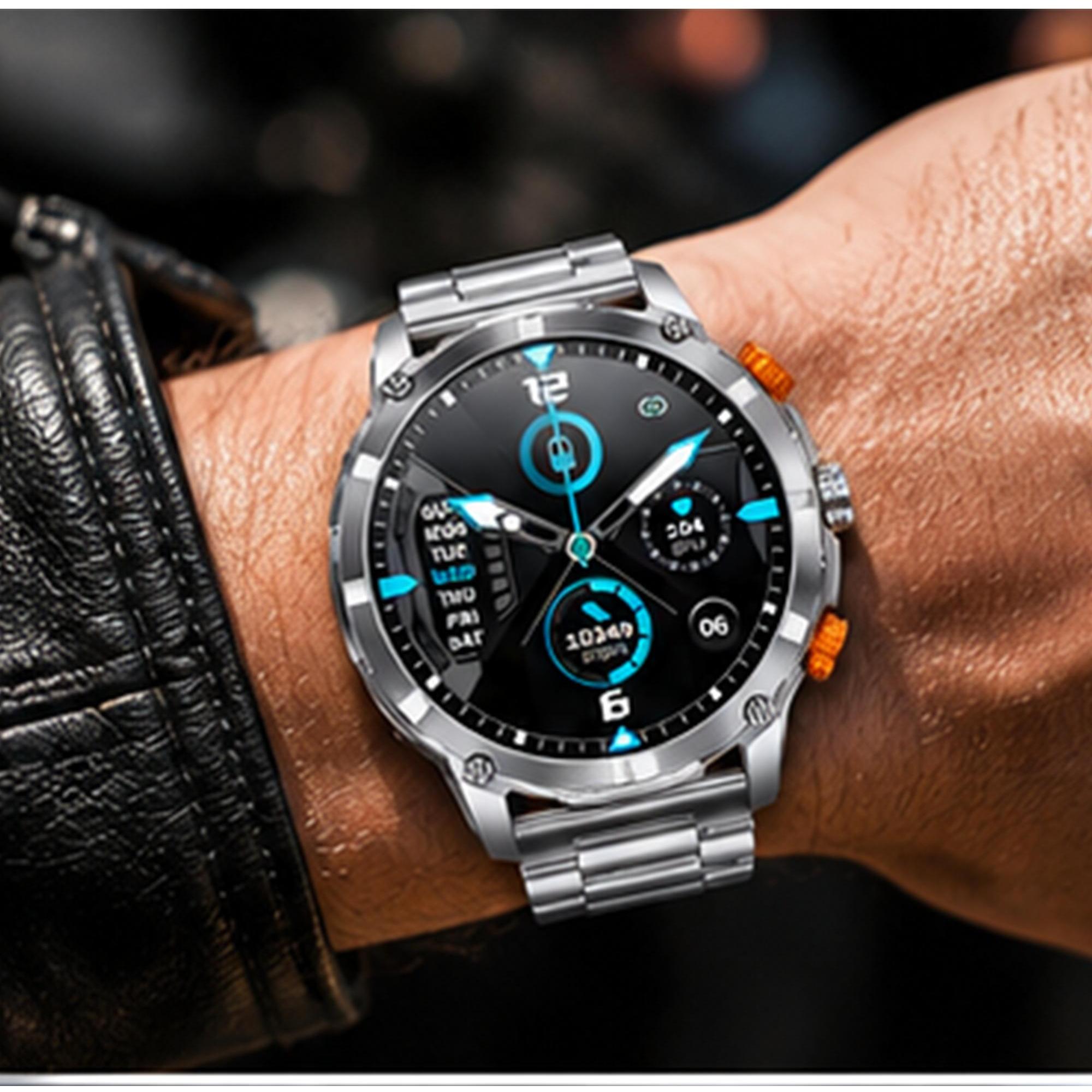 zegarek Hagen HB491111111 HB49 Srebrny męski z krokomierz Smartwatch - miniatura 3