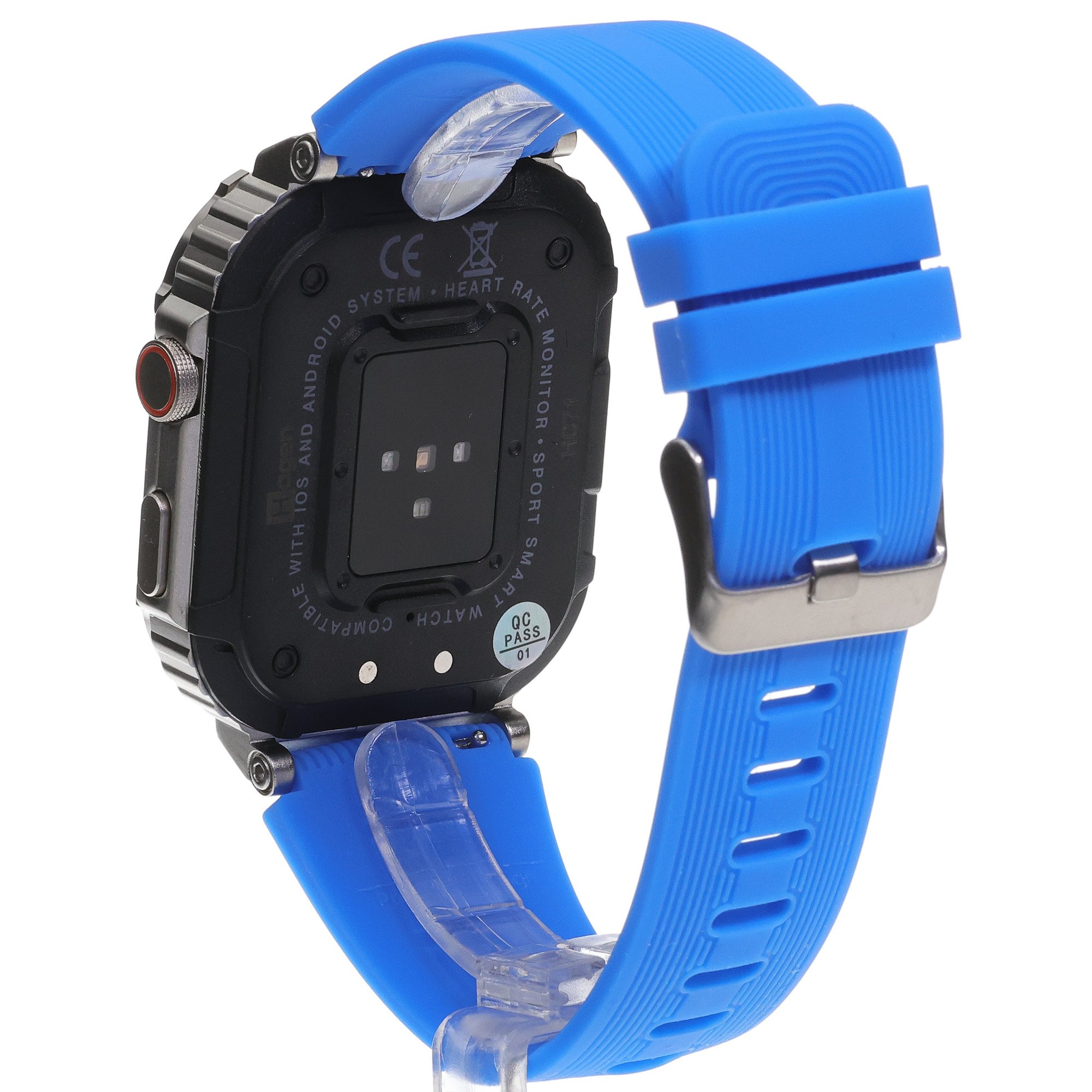 zegarek Hagen HC71111537 Smartwatch HC71 Srebrny na Niebieskim Pasku męski z krokomierz Smartwatch