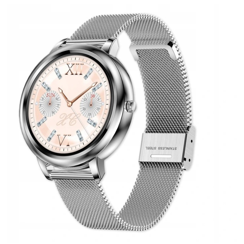 zegarek Hagen HD111111411 Smartwatch HD11 srebrny damski z krokomierz Smartwatch - miniatura 3