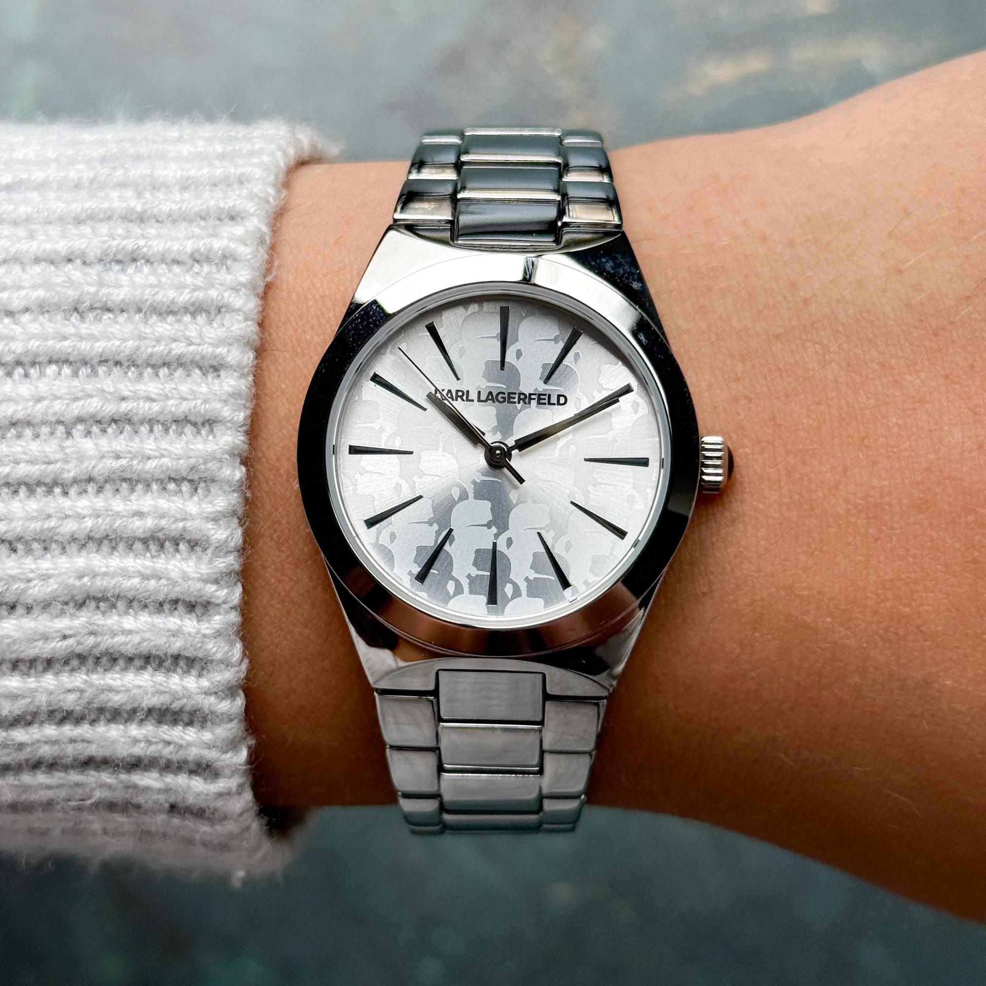 zegarek Karl Lagerfeld R0553105512 srebrny Damskie