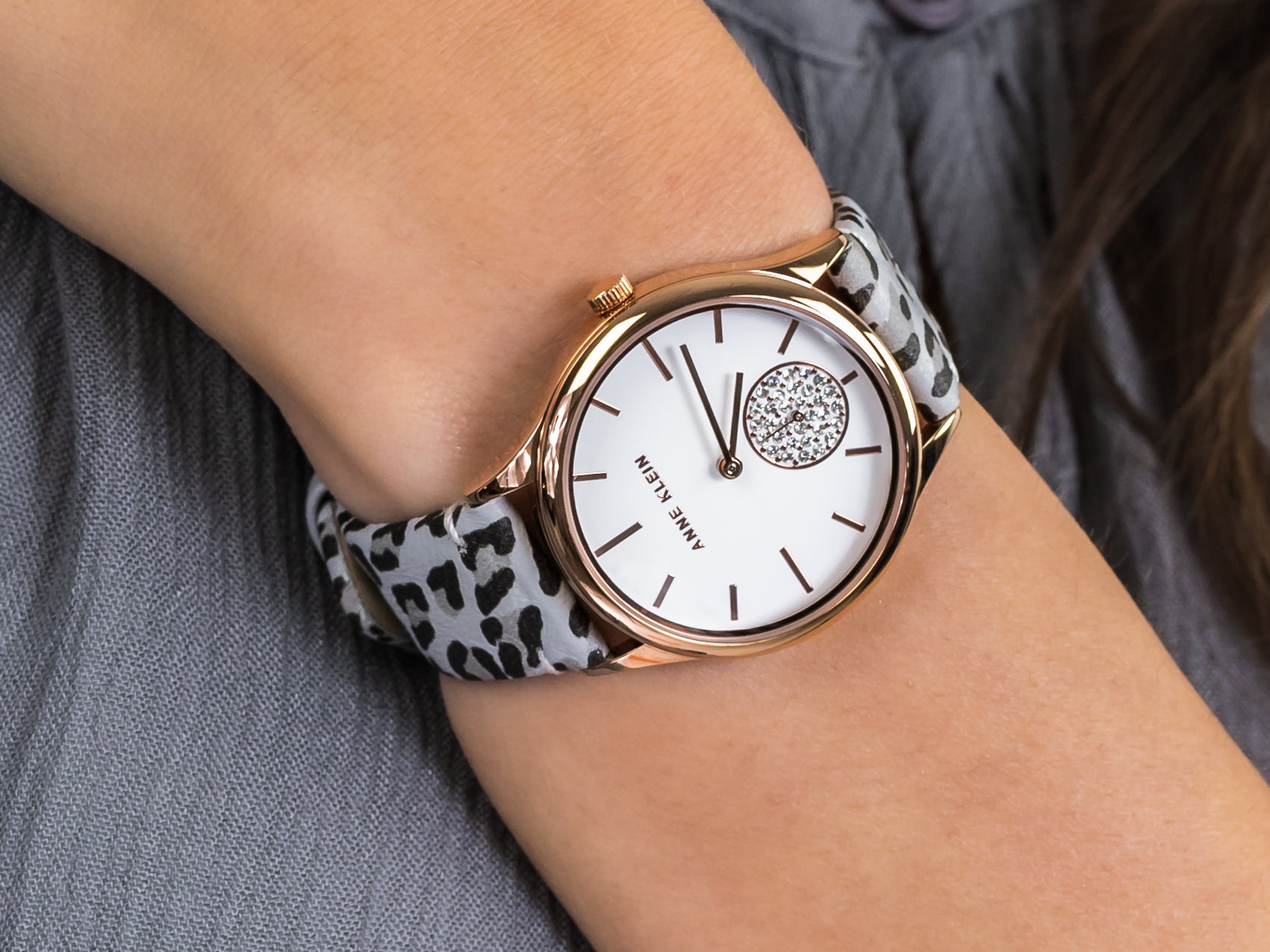 Anne Klein AK-3324GYLE zegarek klasyczny Bransoleta