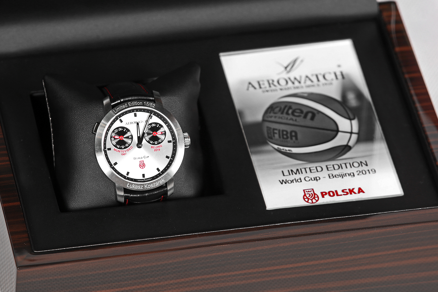 Aerowatch Renaissance Polish Basketball zegarek srebrny luksusowy Renaissance pasek - miniatura 6