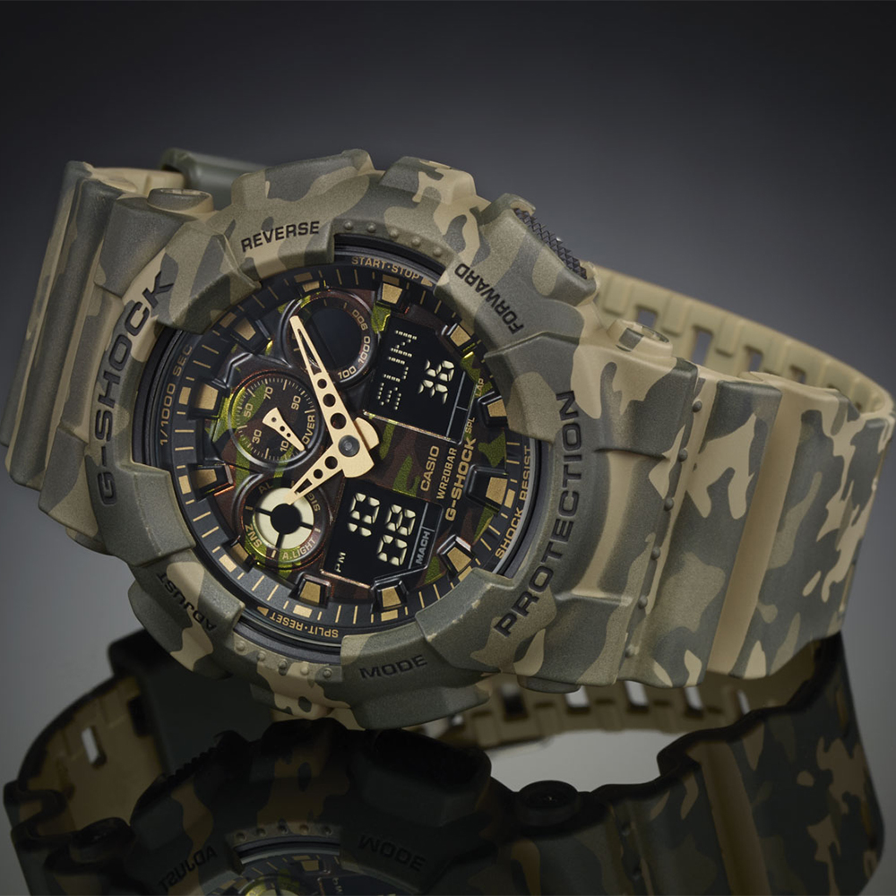 G-Shock GA-100CM-5AER zegarek zielony sportowy G-SHOCK Style pasek