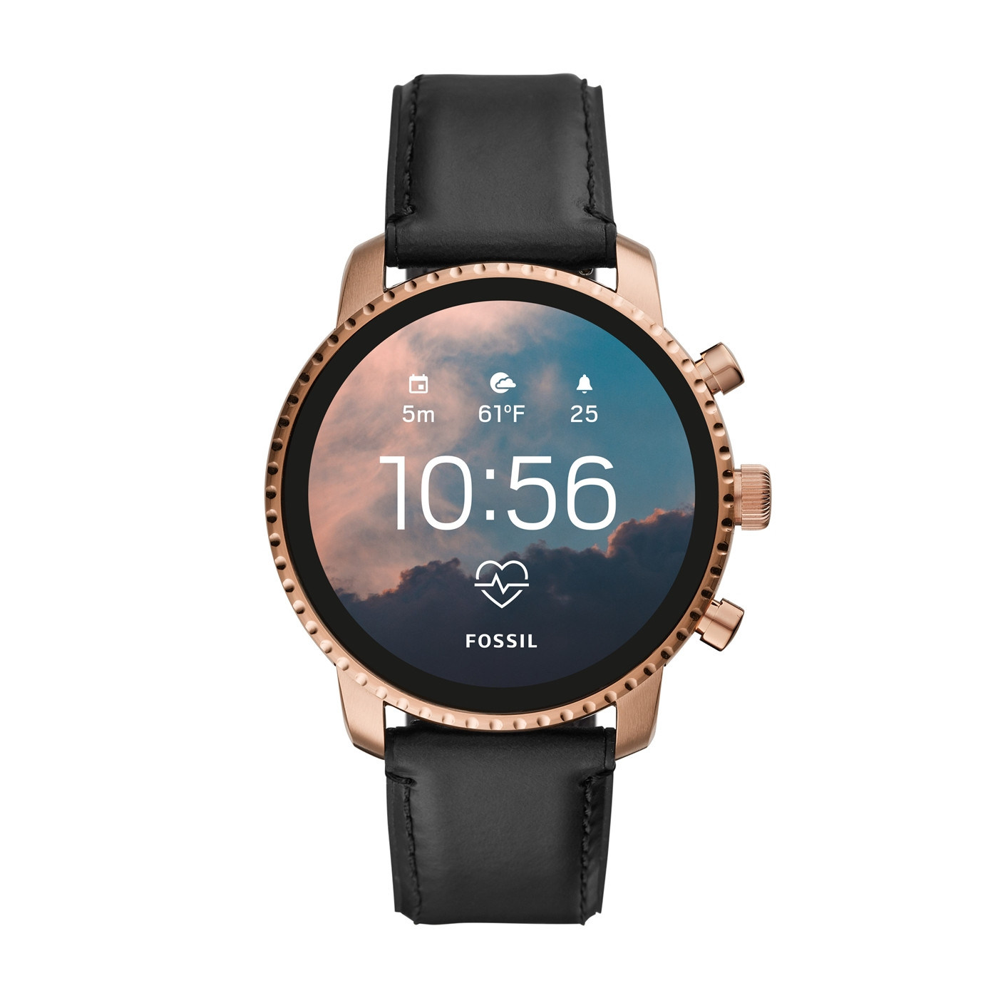 Fossil Smartwatch FTW4017 Gen 4 Smartwatch Explorist HR Black Leather zegarek fashion/modowy Fossil Q - miniatura 5