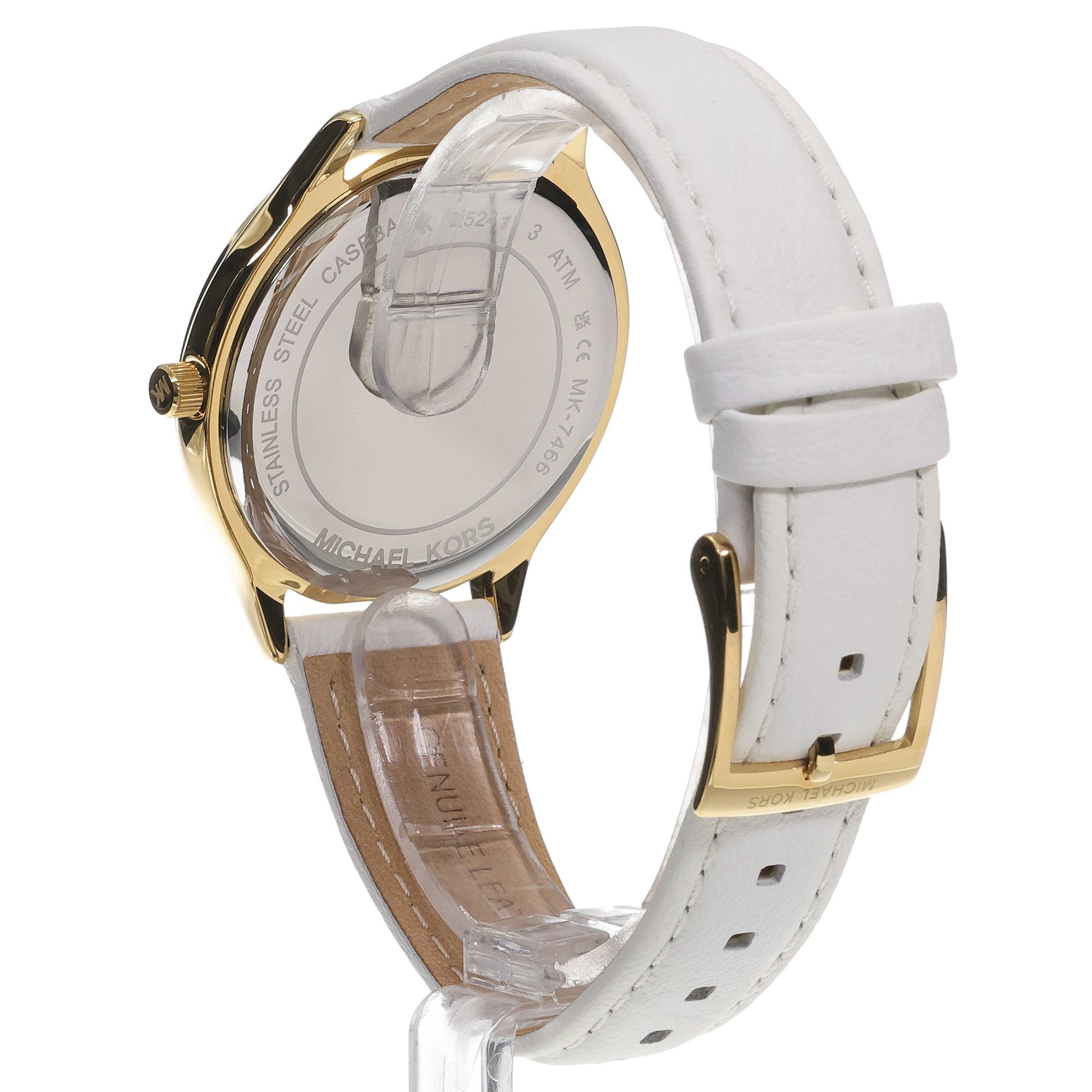 zegarek Michael Kors MK7466 kwarcowy damski Damskie SLIM RUNAWAY White Leather Strap 38mm