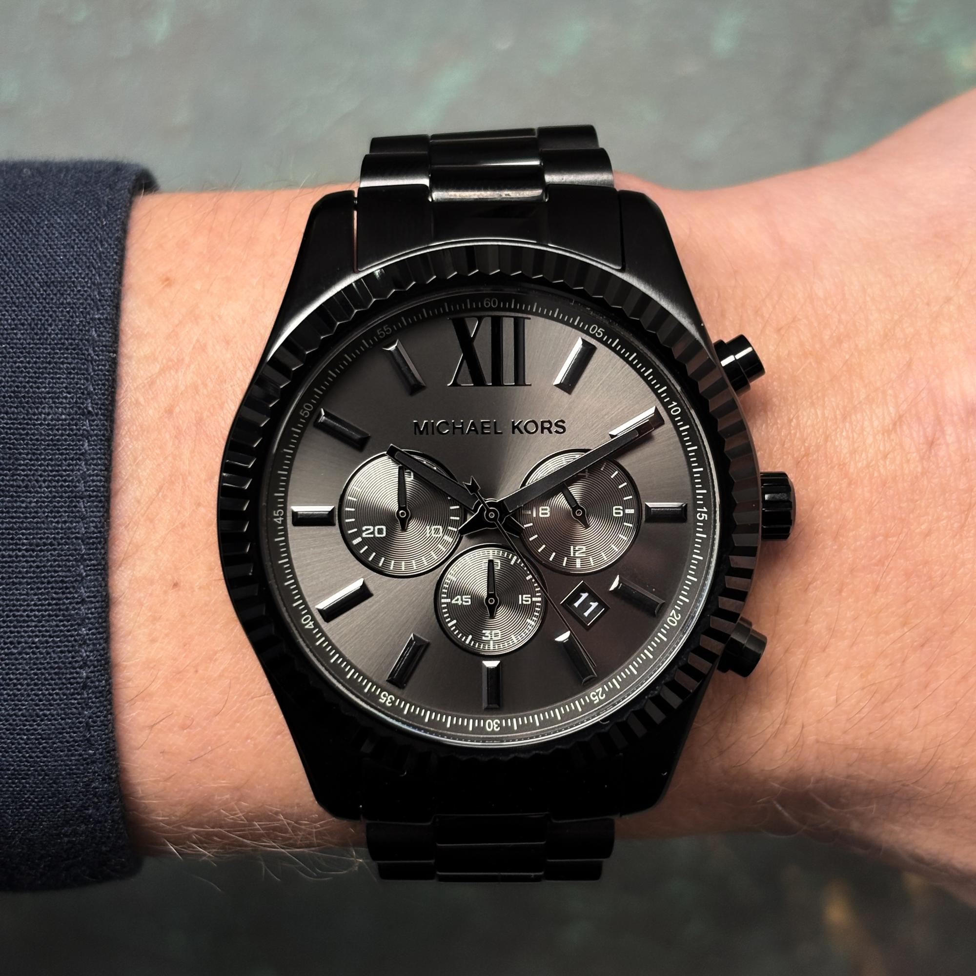 zegarek Michael Kors MK9154 kwarcowy męski Męskie LEXINGTON Black Stainless Steel 44mm