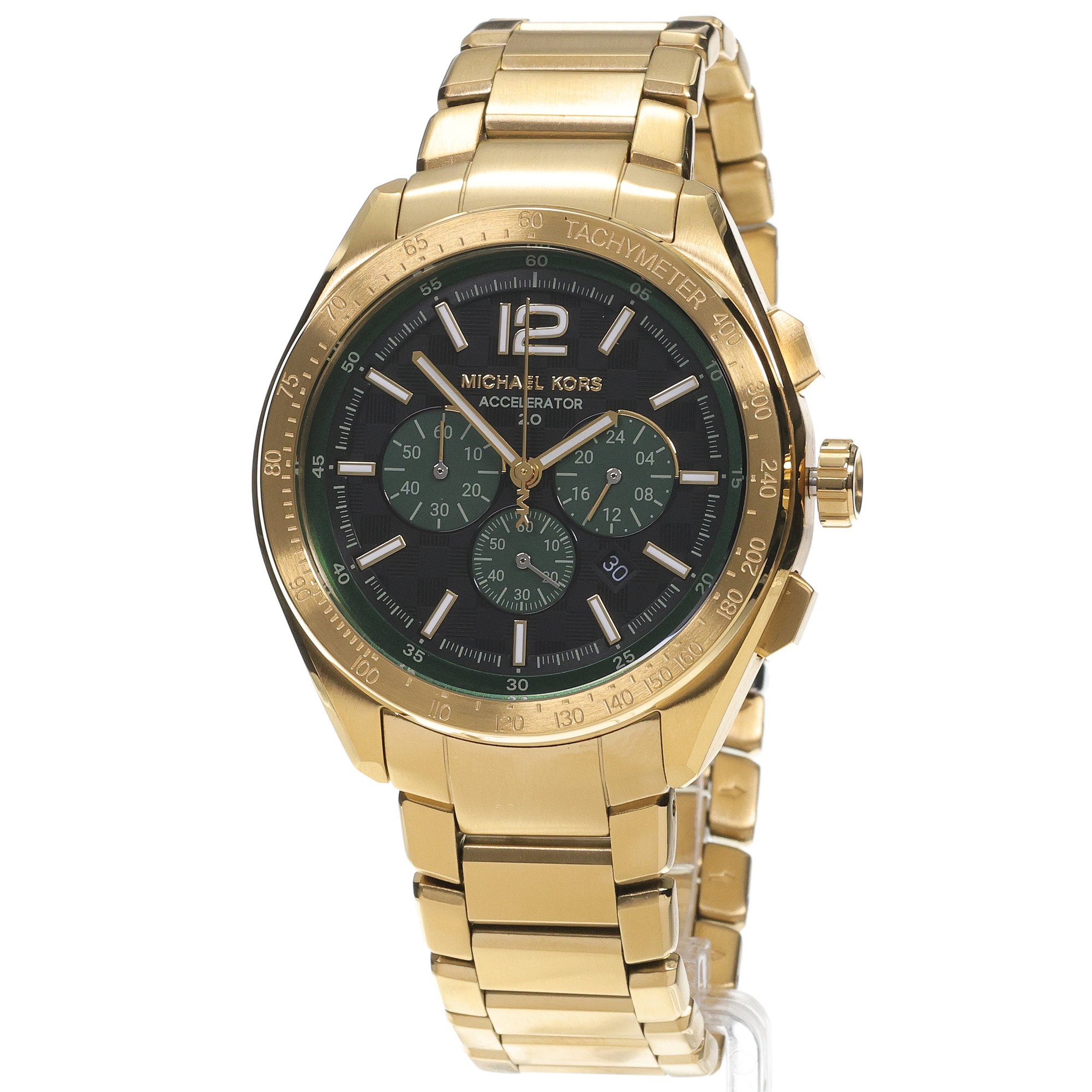 zegarek Michael Kors MK9177 kwarcowy męski Męskie ACCELERATOR 20 Gold Stainless Steel 44mm
