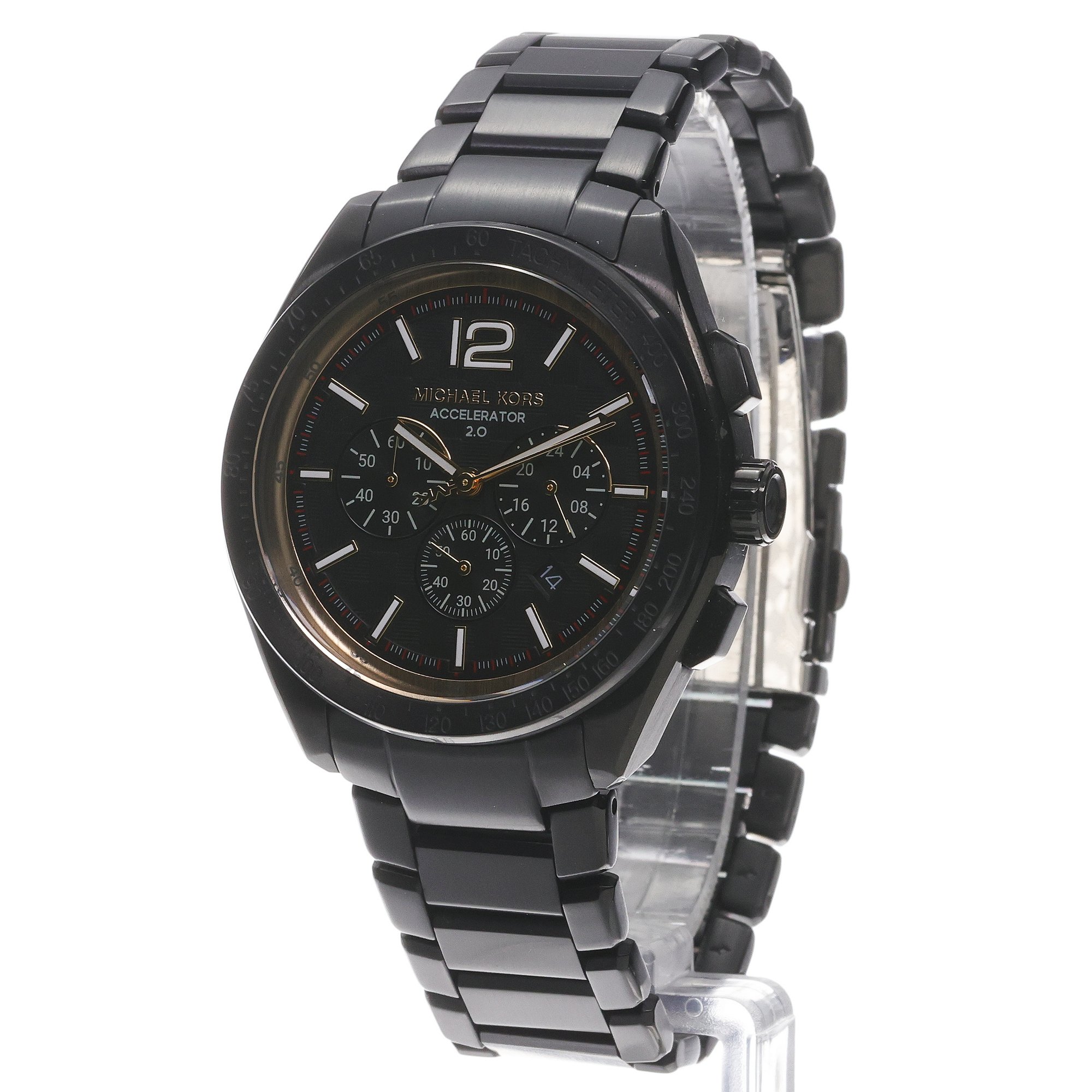 zegarek Michael Kors MK9179 kwarcowy męski Męskie ACCELERATOR 20 Black Stainless Steel 44mm
