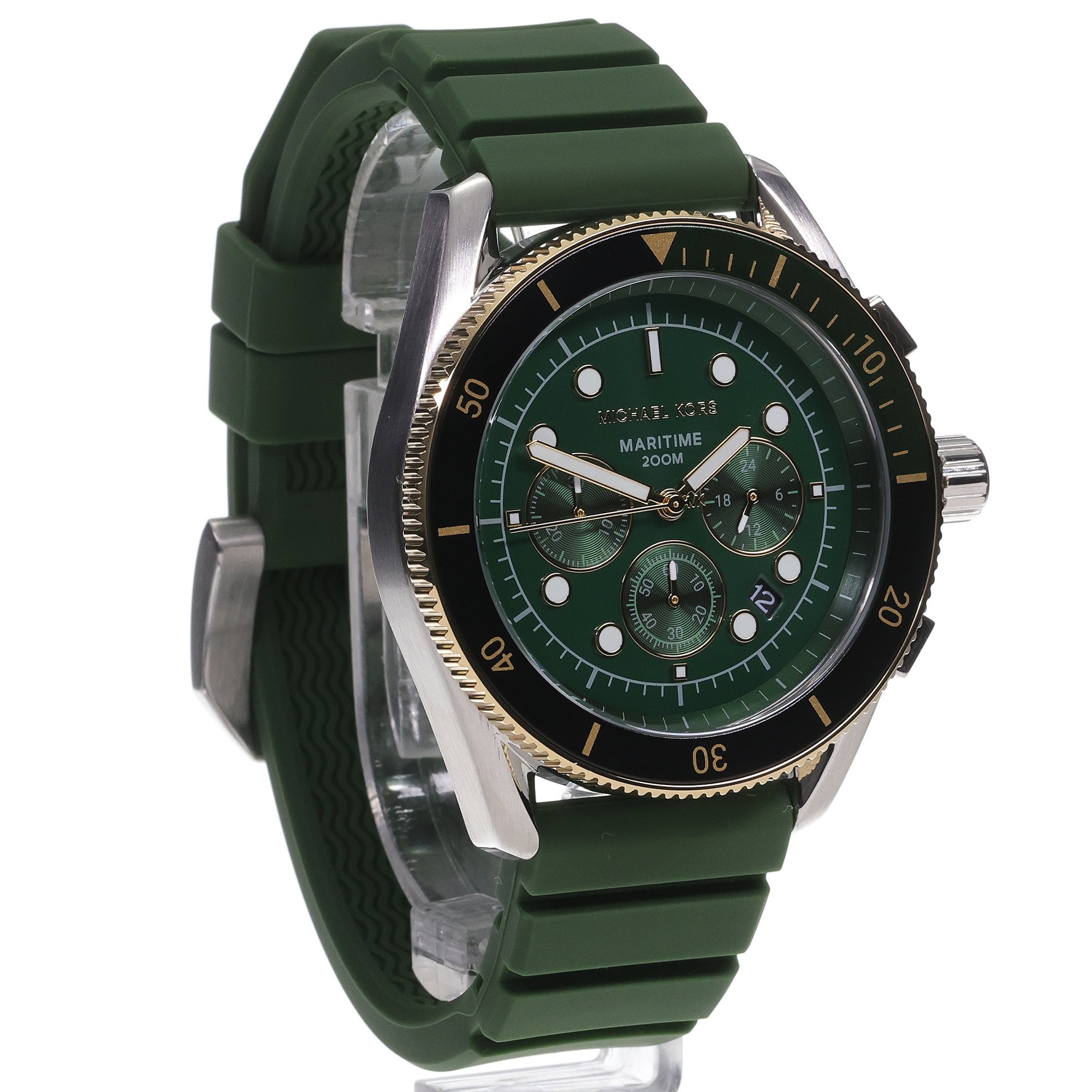 zegarek Michael Kors MK9214 kwarcowy męski Michael Kors Maritime Green Silicone Strap 45mm