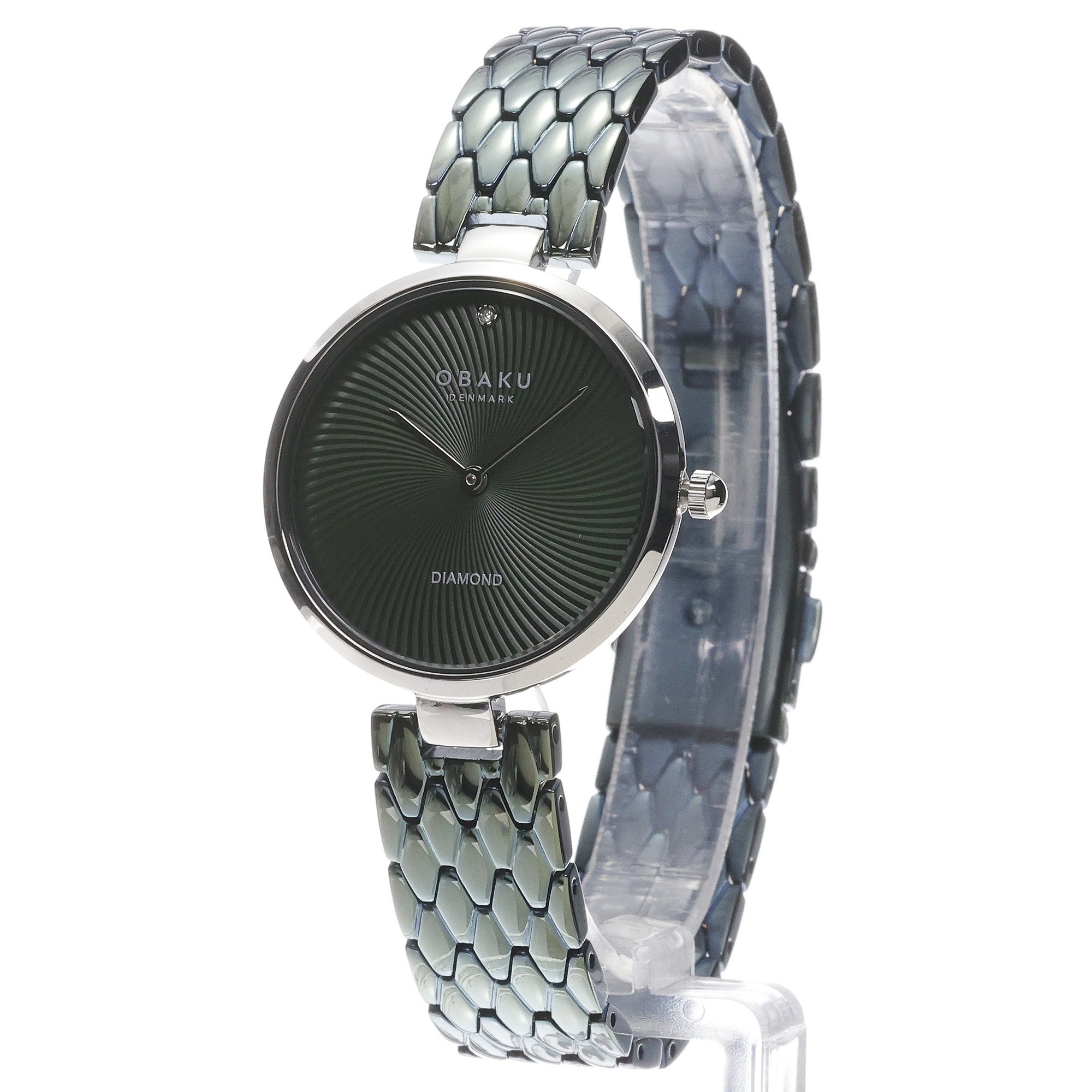 zegarek Obaku Denmark V256LXCESE kwarcowy damski Damskie Diamant - Green