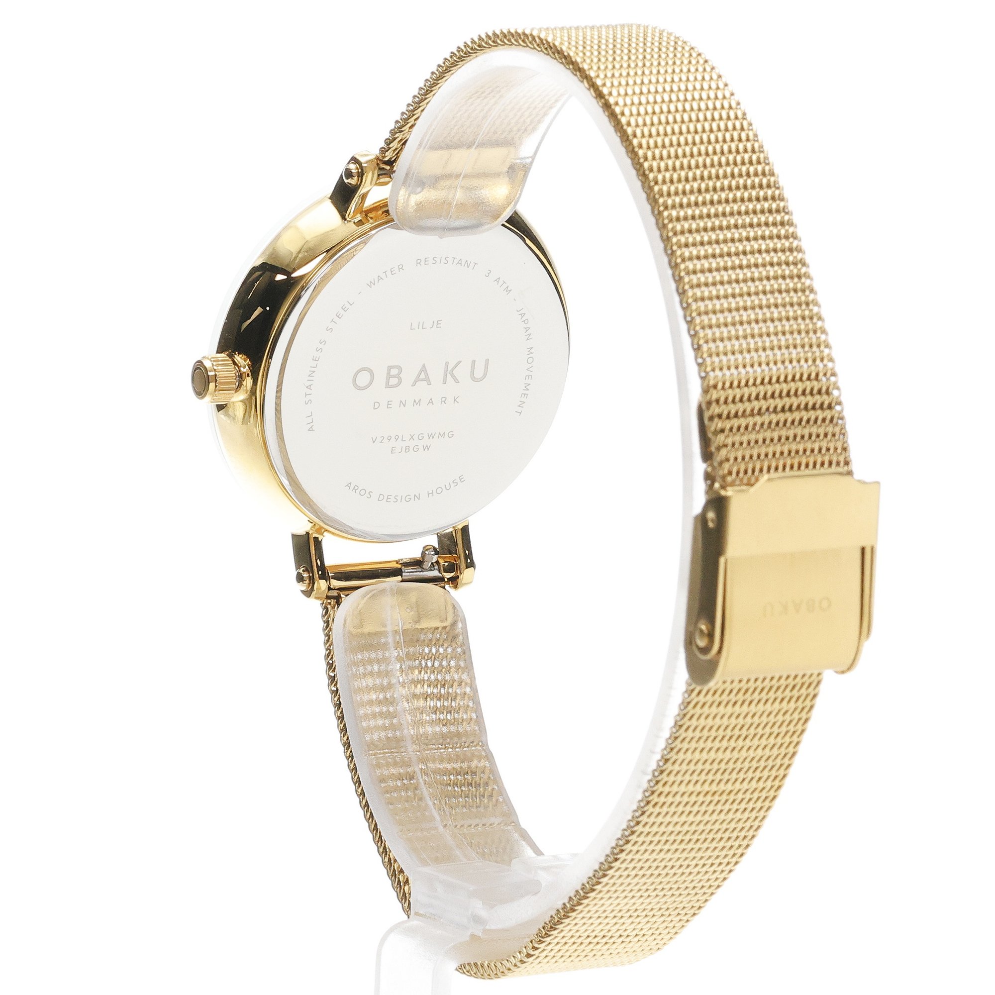 zegarek Obaku Denmark V299LXGWMG-EJBGW+BRANSOLETA kwarcowy damski Damskie Lilje - Gold - miniatura 4