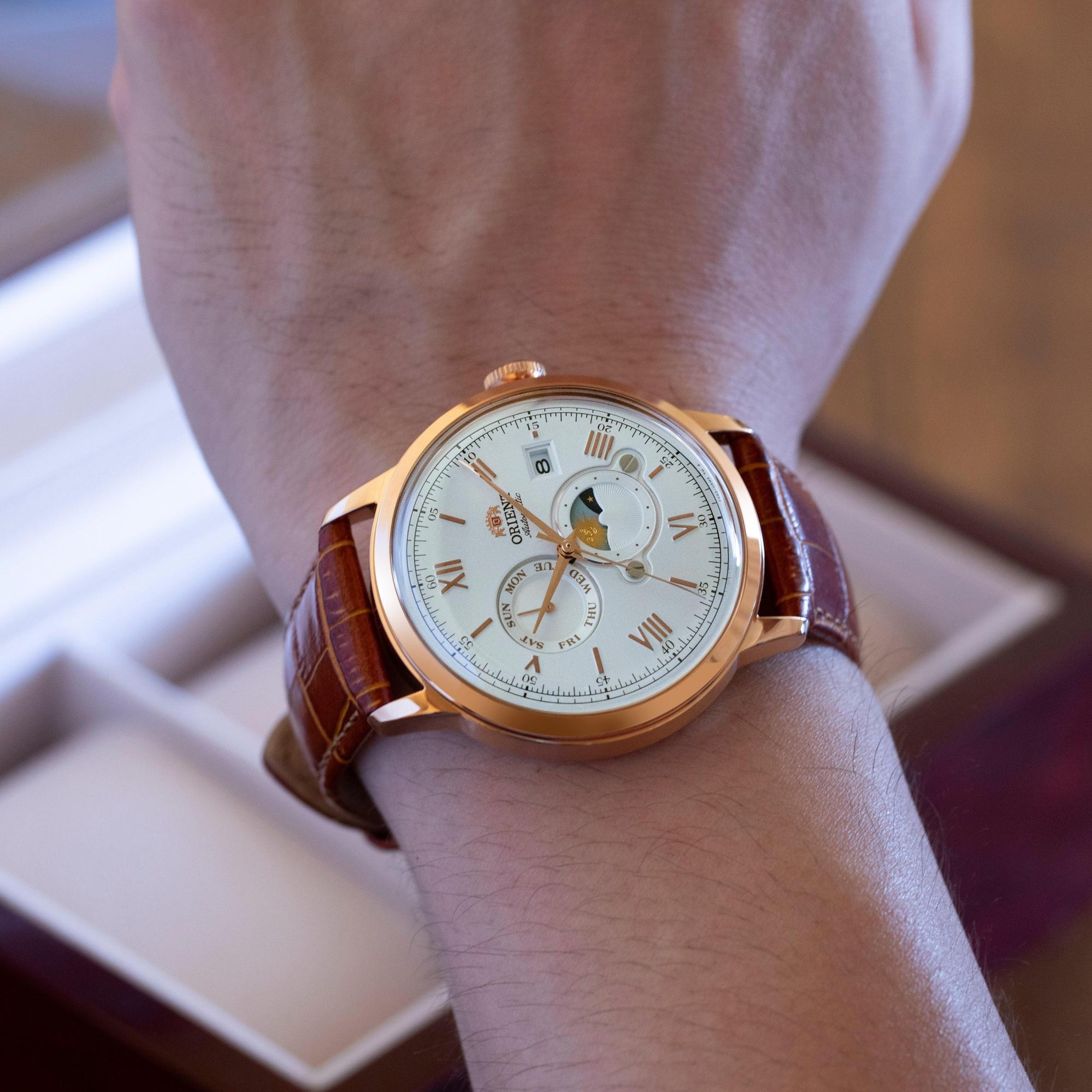 zegarek Orient RA-AK0801S30B różowe złoto Classic Automatic - miniatura 7