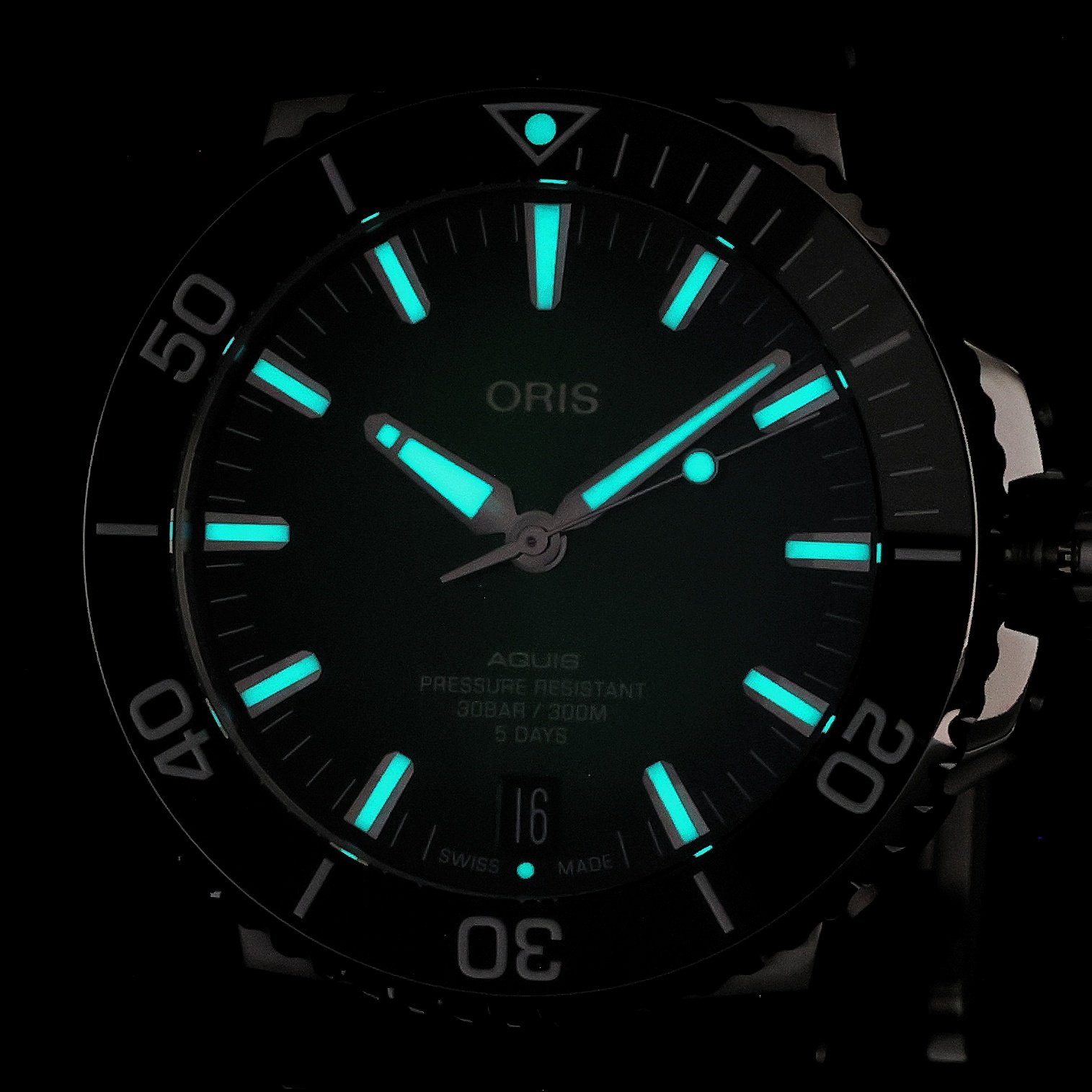 zegarek Oris 01 400 7763 4157-07 4 24 74EB automatyczny męski Aquis AQUIS DATE CALIBRE 400 - miniatura 5