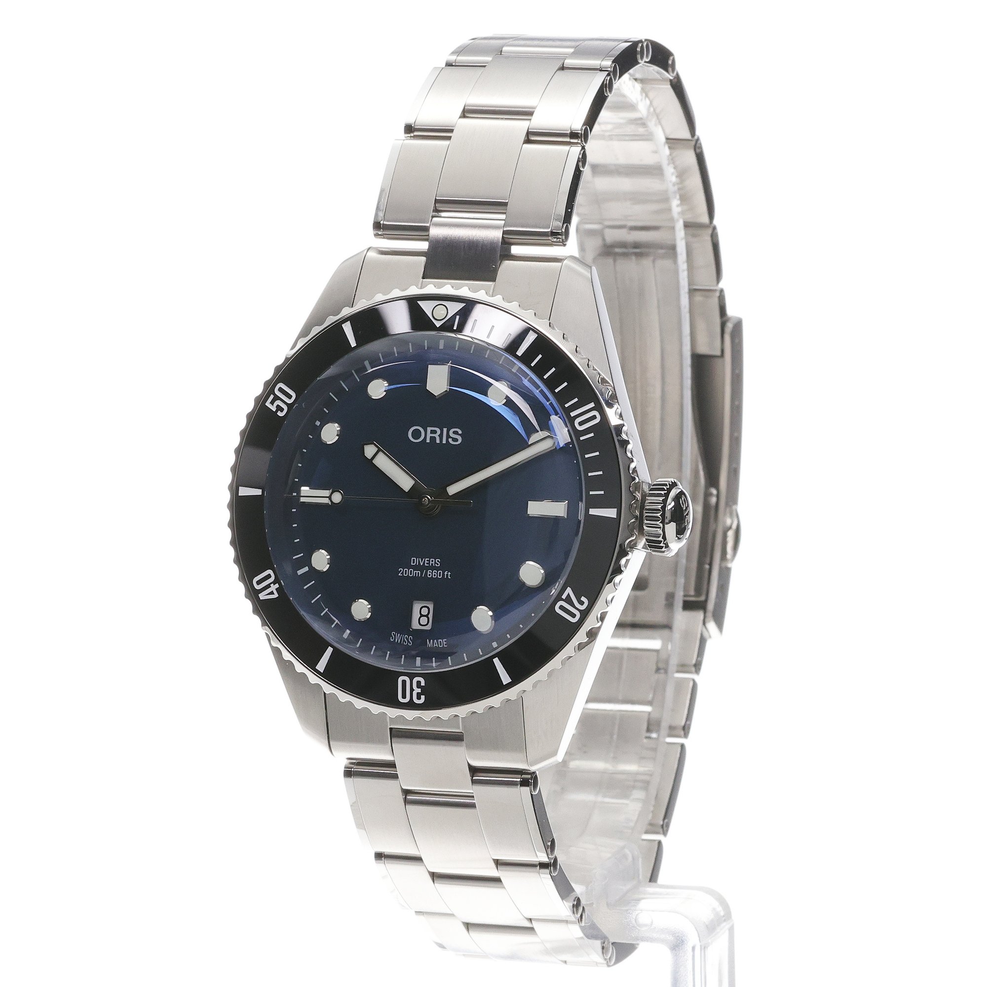 zegarek Oris 01 733 7795 4055-SET Divers Date Divers szafirowe - miniatura 2