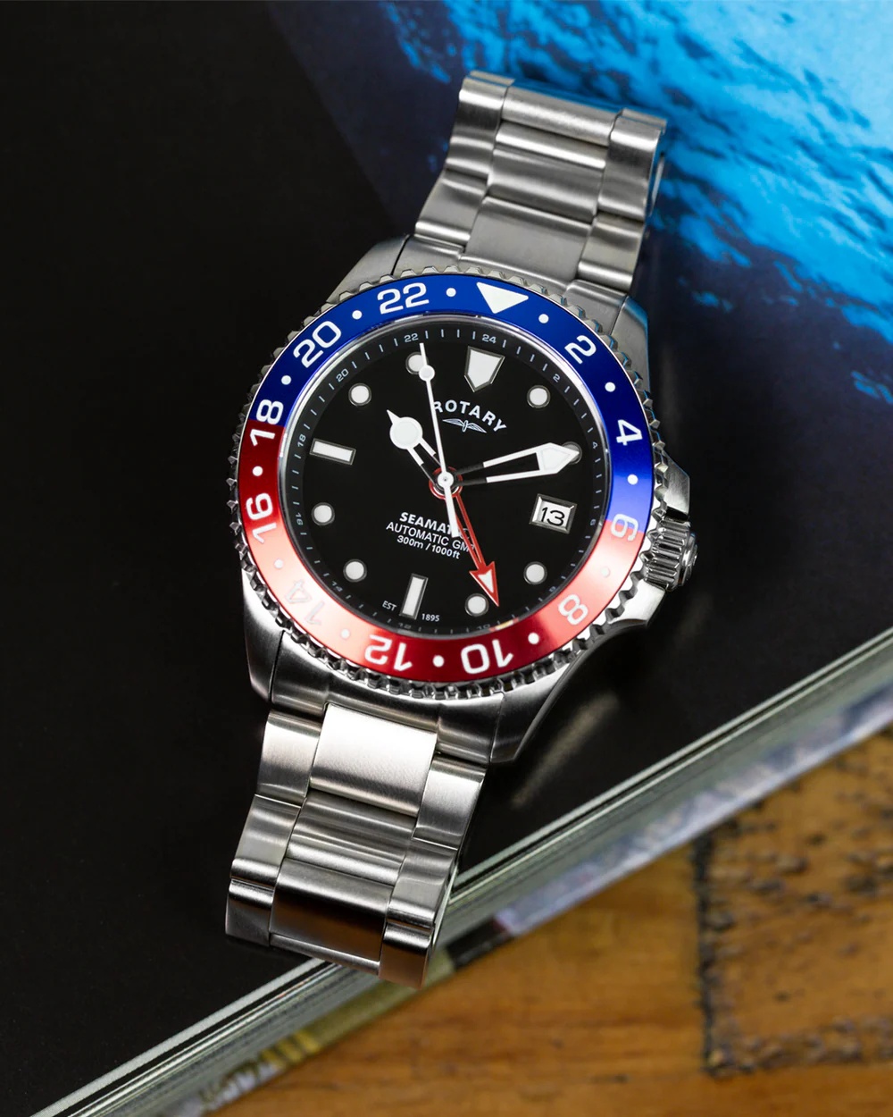 zegarek Rotary GB04378-95 automatyczny męski Seamatic Seamatic 300 GMT Automatic - miniatura 5