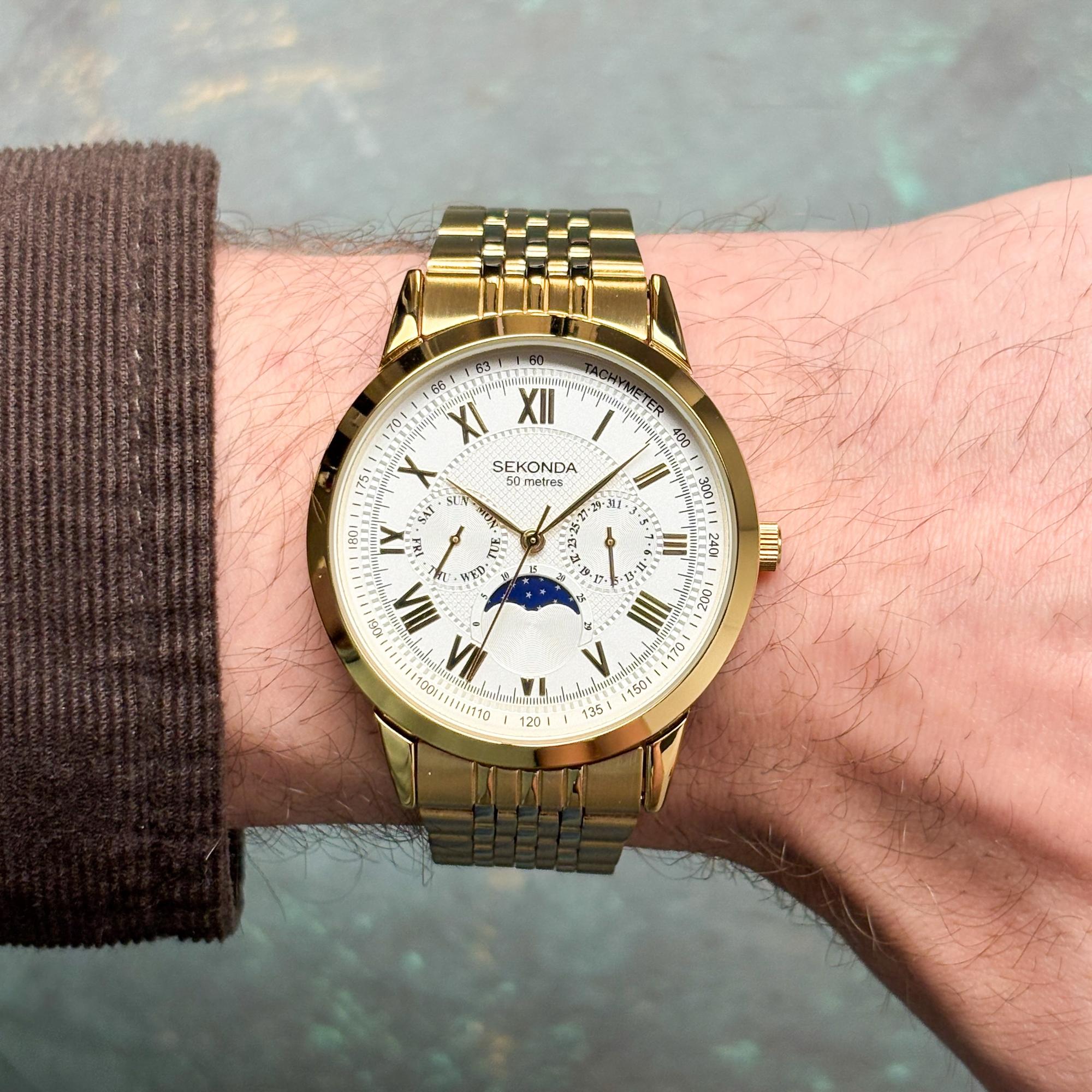 zegarek Sekonda 30228 Armstrong Moon Phase Sekonda mineralne