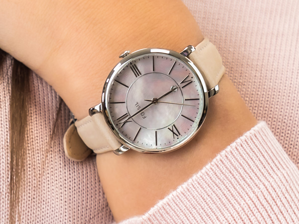 Fossil ES4151 zegarek srebrny klasyczny Jacqueline pasek
