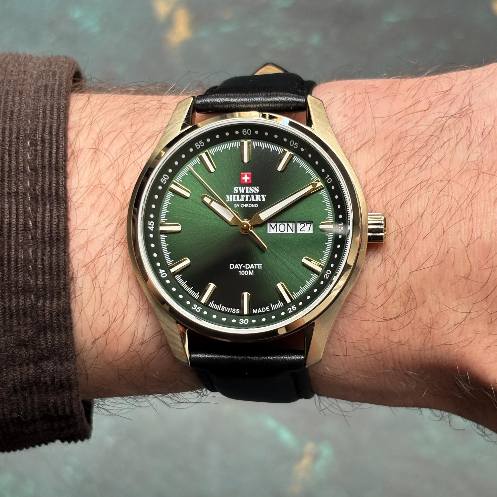 zegarek Swiss Military by Chrono SM3411607 kwarcowy męski Męskie Swiss Military Classic Day-Date - miniatura 6