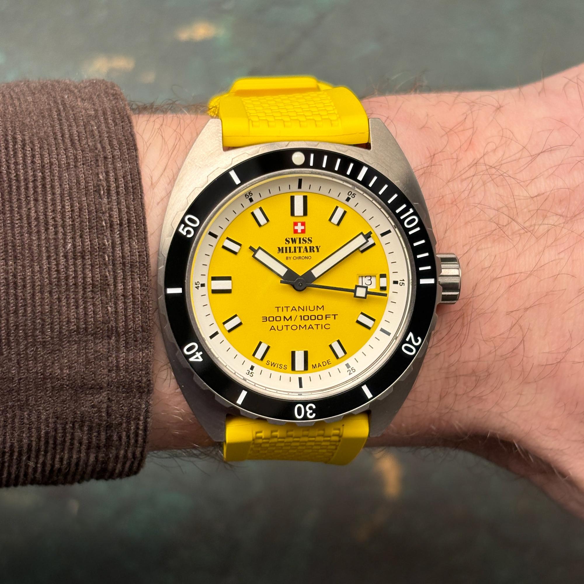 zegarek Swiss Military by Chrono SMA3410011 Swiss Military Titanium 300m Lightweight Outdoor Męskie szafirowe - miniatura 11