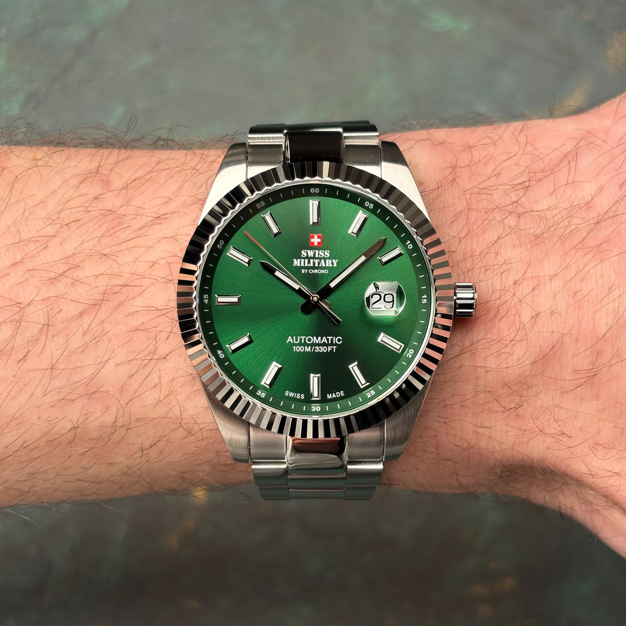 zegarek Swiss Military by Chrono SMA3411004 automatyczny męski Męskie Swiss Military Classic Automatic Steel - miniatura 6