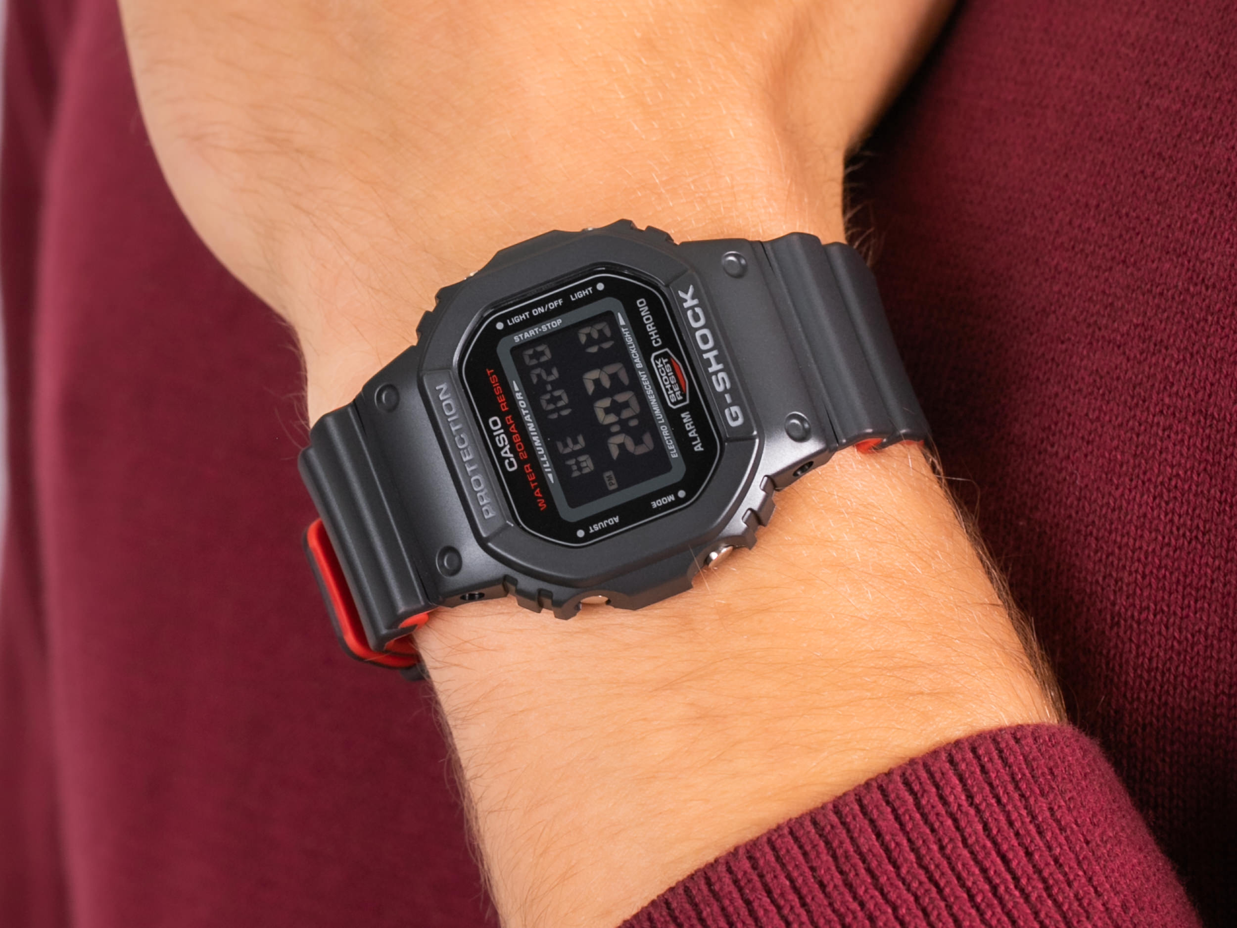 G-Shock DW-5600HR-1ER BLACK AND RED HERITAGE zegarek sportowy G-SHOCK Original