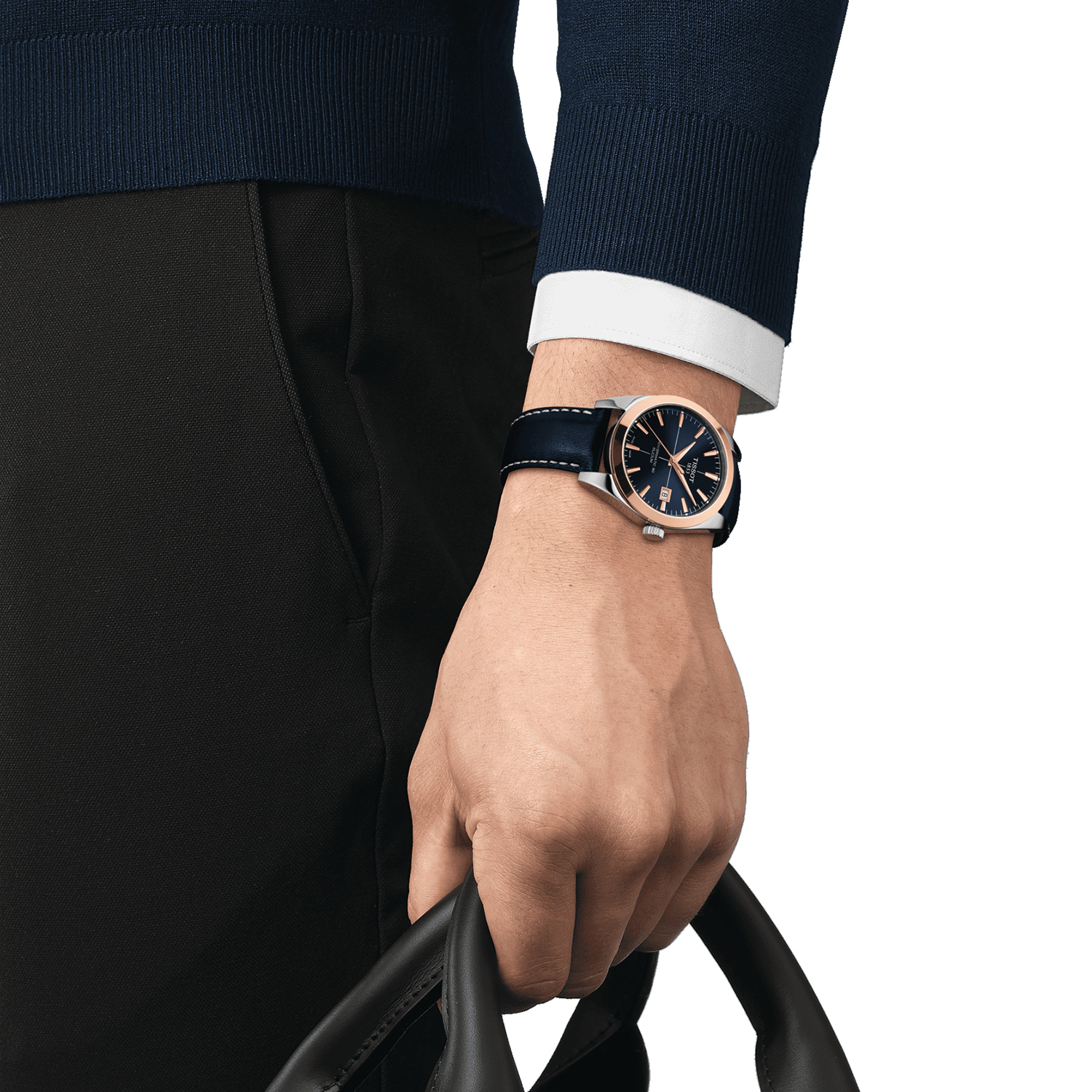 GENTLEMAN POWERMATIC 80 SILICIUM SOLID 18K GOLD BEZEL 40mm Tissot T927.407.46.041.00 - hover