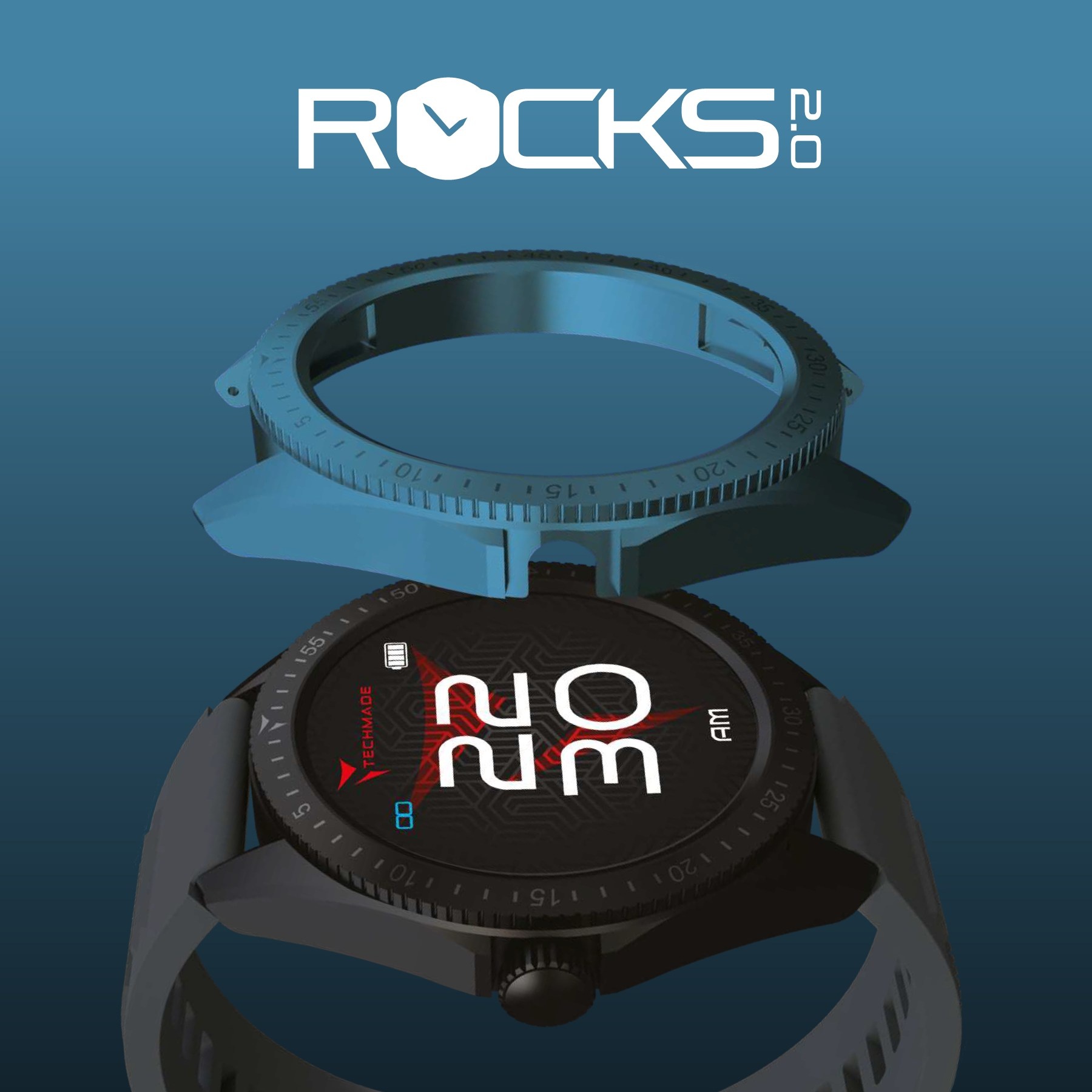 zegarek Techmade TM-ROCKS2-FBKBL czarny Rocks 20