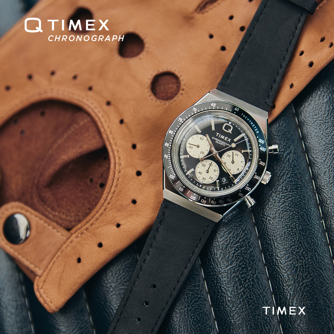 zegarek Timex TW2V42700 Q Timex Chronograph 40mm Leather Strap Lab Archive mineralne