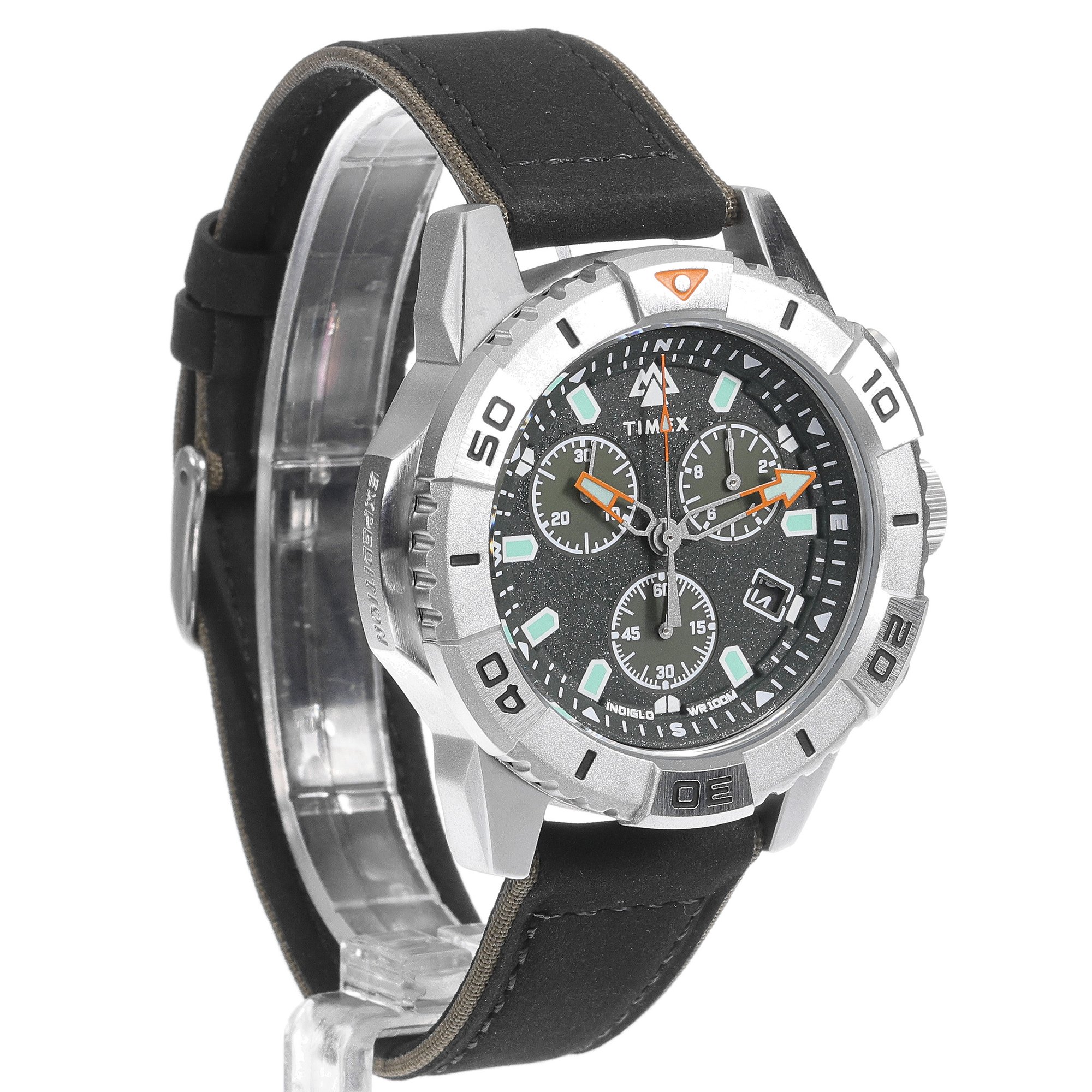 zegarek Timex TW2W16100 kwarcowy męski Expedition Black Leather Strap 42mm