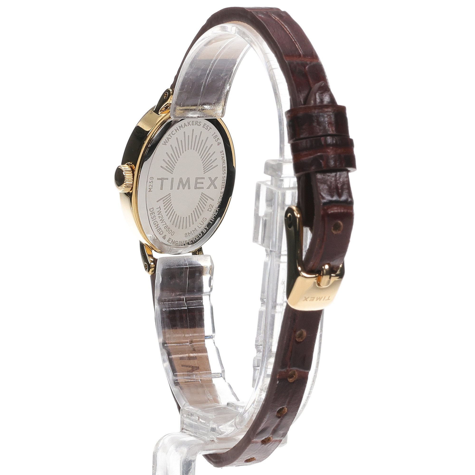 zegarek Timex TW2W78500 kwarcowy damski Damskie Cavatina Brown Leather Strap 19mm - miniatura 4