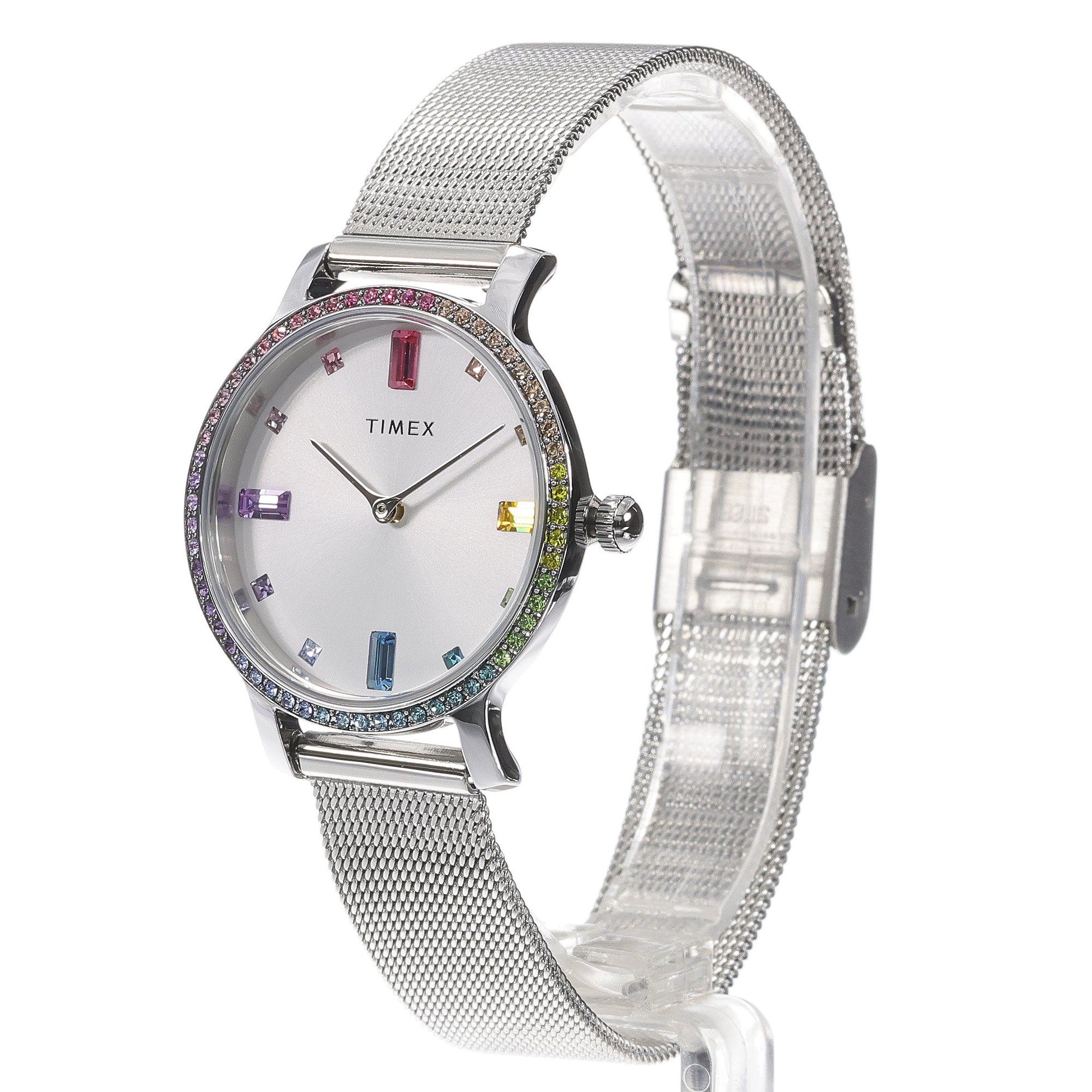 zegarek Timex TW2W79000 kwarcowy damski Transcend Transcend Stainless Steel Mesh 31mm