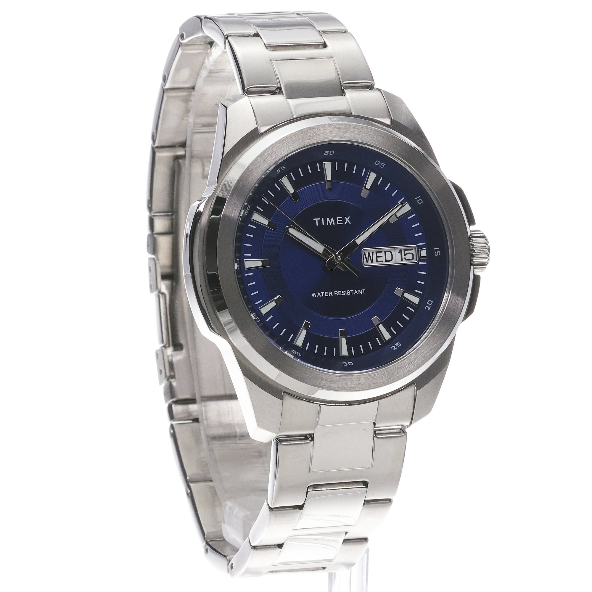 zegarek Timex TW2Y21100 kwarcowy męski Essex Avenue Essex Day and Date 45mm Stainless Steel Bracelet Watch