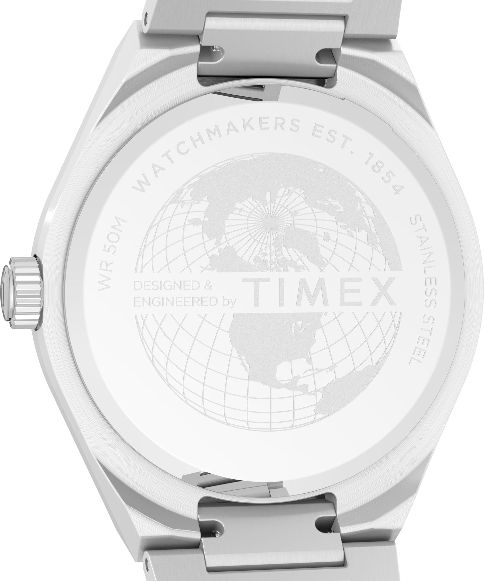 zegarek Timex TW2Y25100 Q Timex Continental Day and Date 39mm Stainless Steel Bracelet Watch