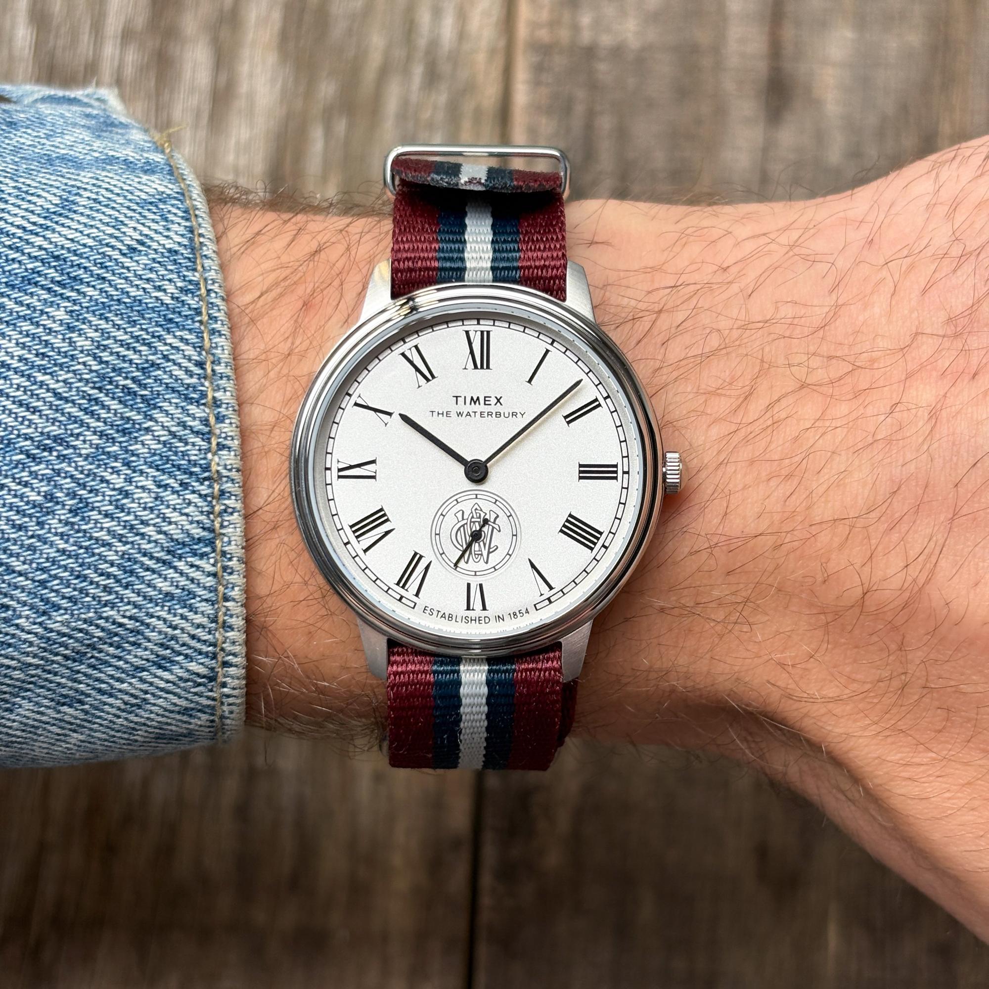 zegarek Timex TW2Y27600 Waterbury Metropolitan Sub-Second 39mm Fabric Strap Waterbury mineralne - miniatura 11
