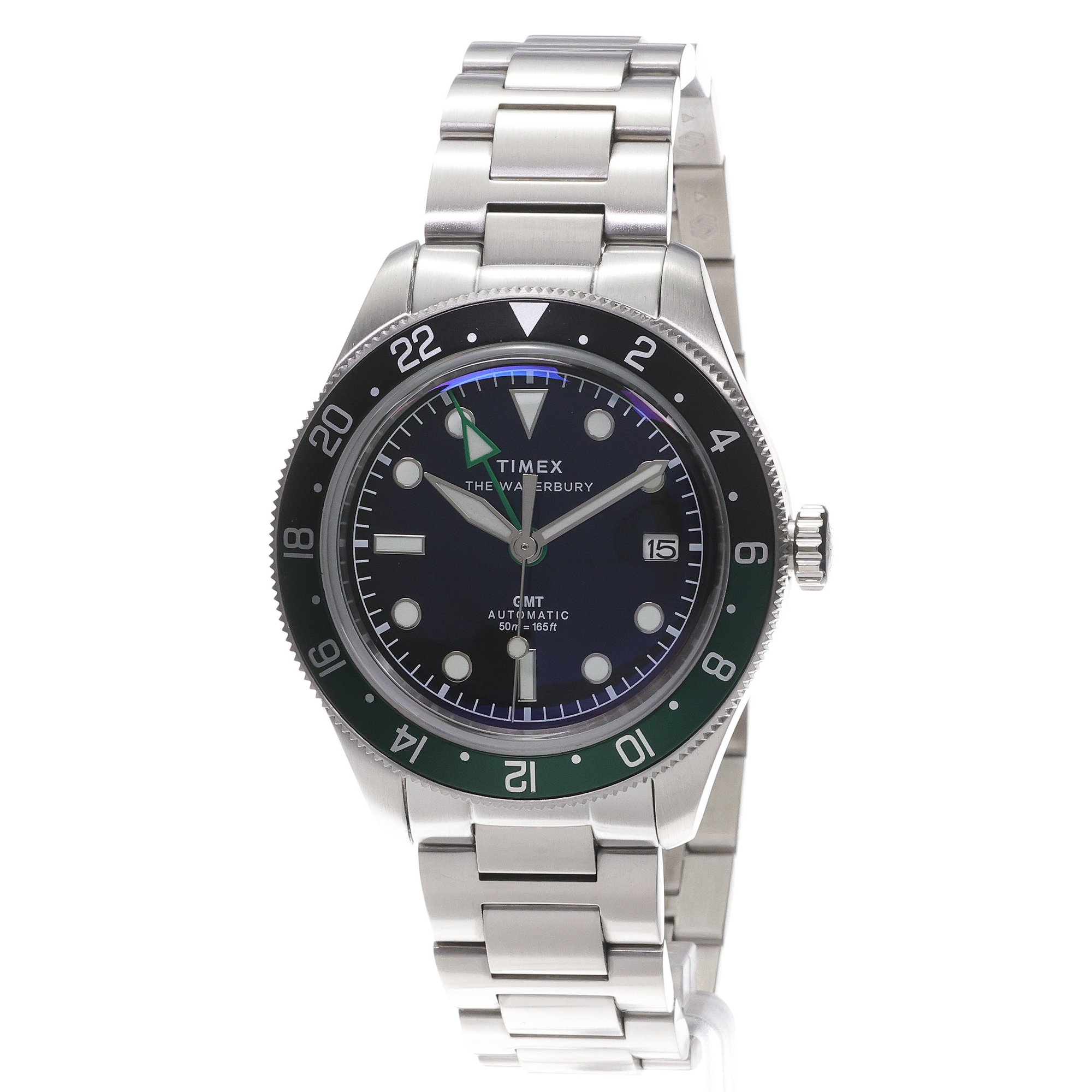 zegarek Timex TW2Y60800 Waterbury Heritage Automatic GMT Waterbury mineralne utwardzane