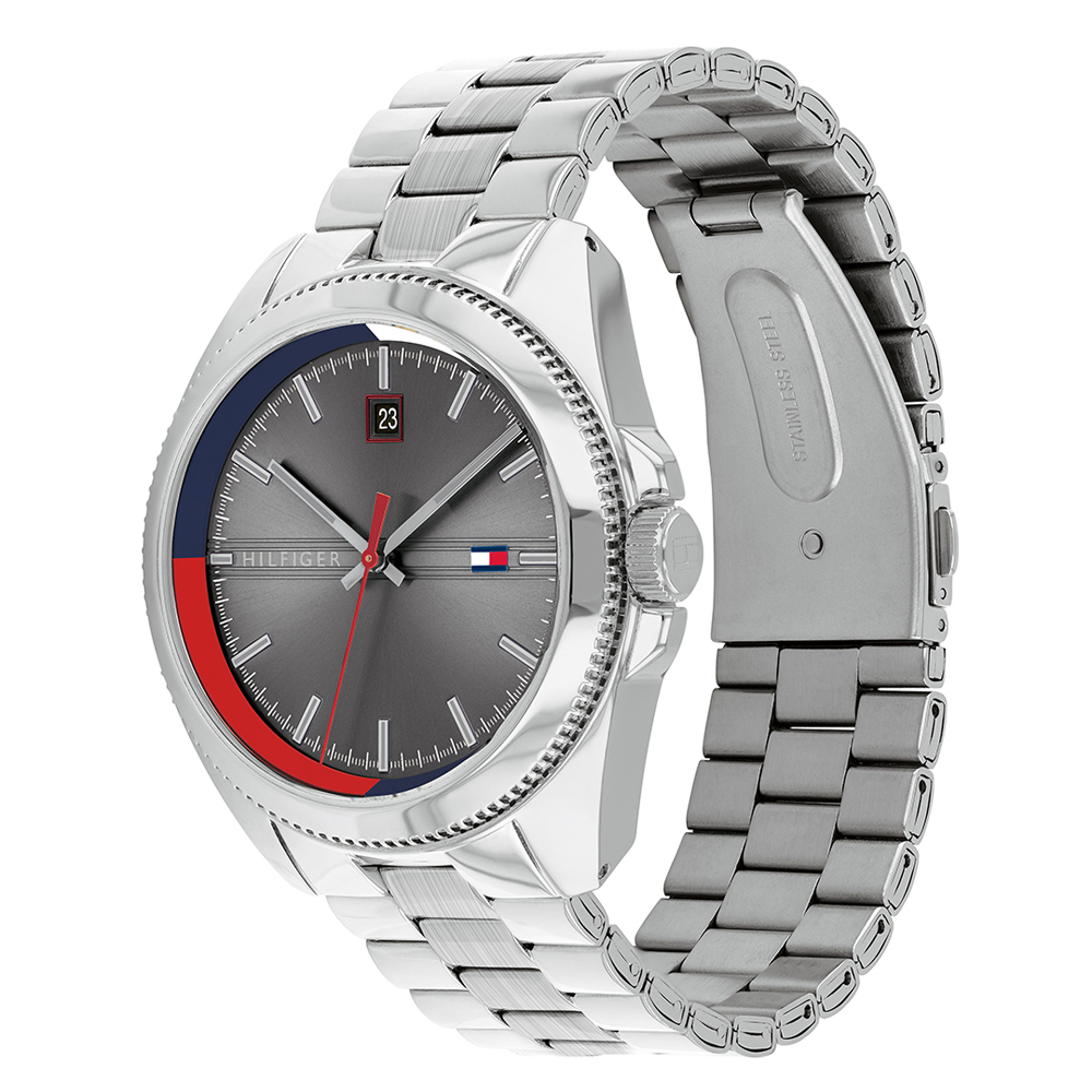 Tommy Hilfiger 1791684 zegarek srebrny klasyczny Męskie bransoleta