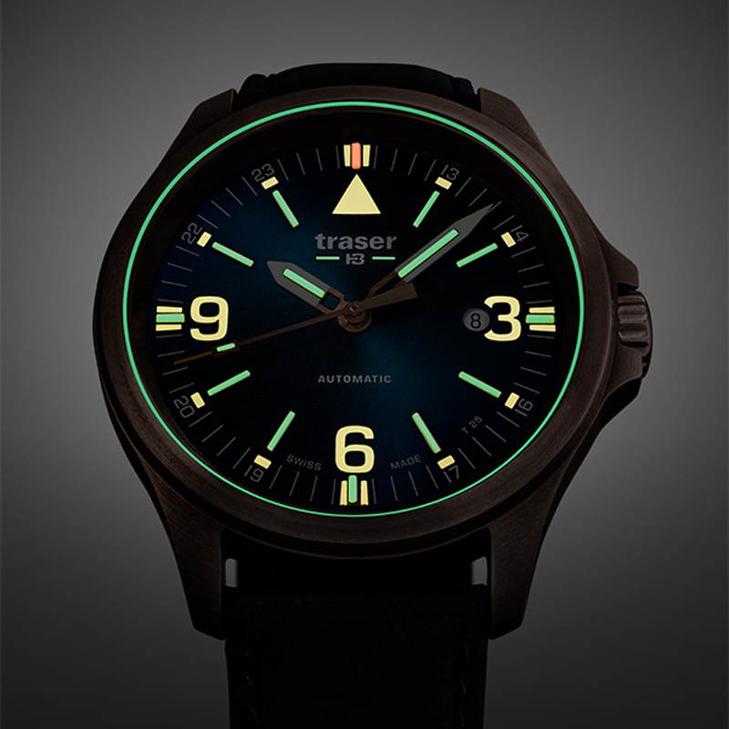 zegarek Traser TS-108074 automatyczny męski P67 Officer Pro P67 Officer Pro Automatic Bronze Blue - miniatura 4