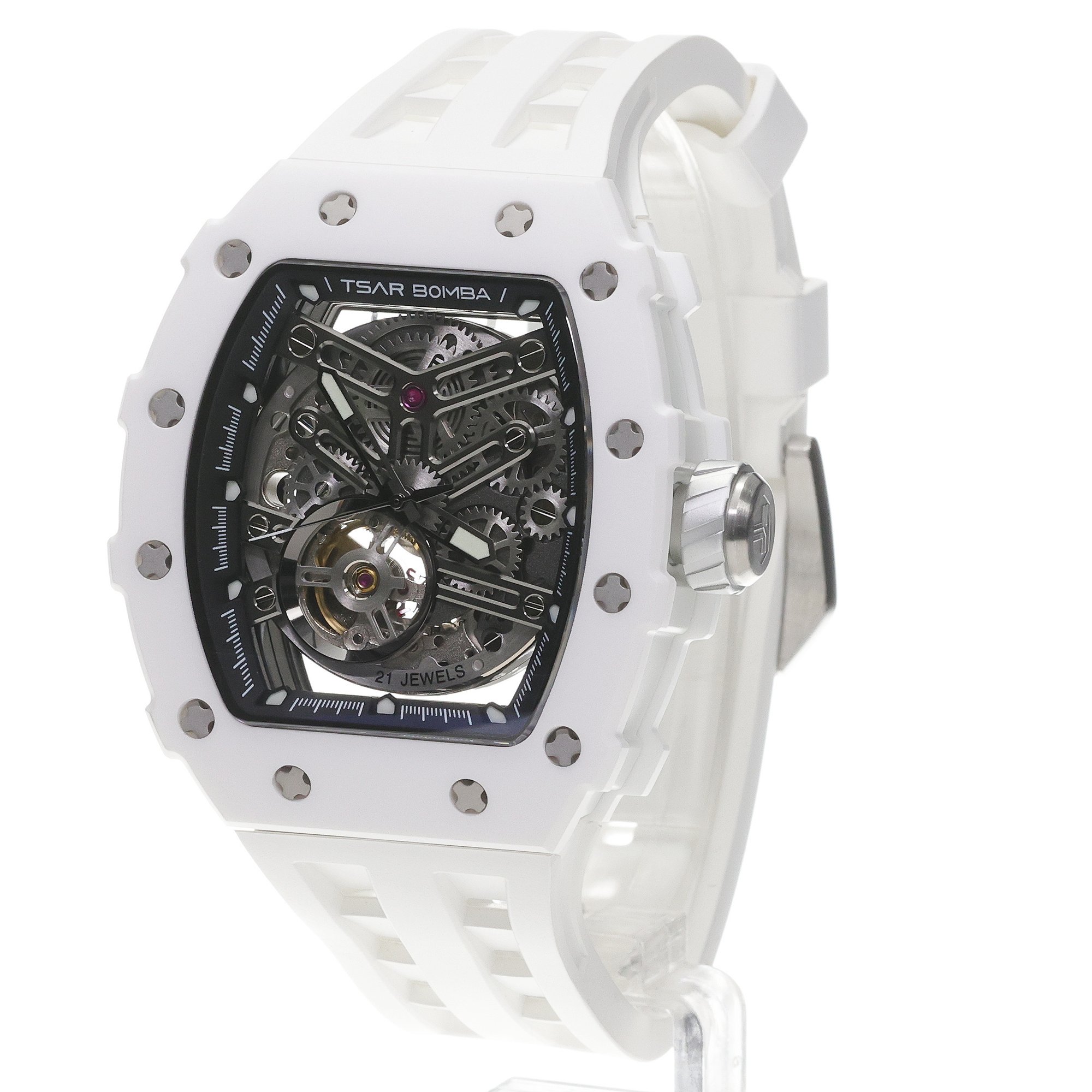 zegarek Tsar Bomba TB8208C-07 automatyczny męski Elemental Elemental Ceramic Automatic White