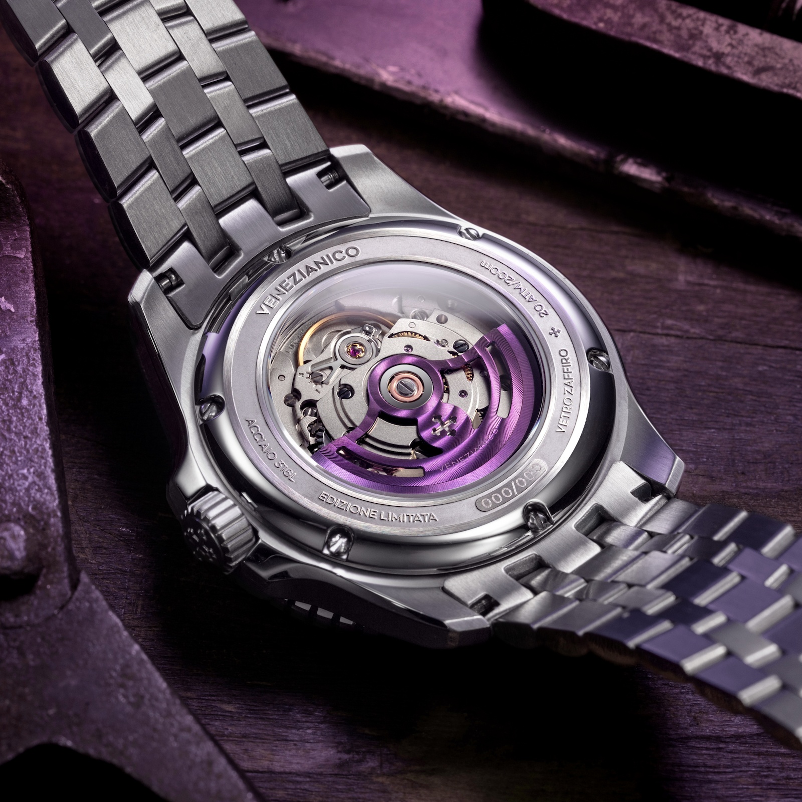 zegarek Venezianico Nereide Ti-Damascus automatyczny męski Nereide Nereide Ti-Damascus Limited Edition