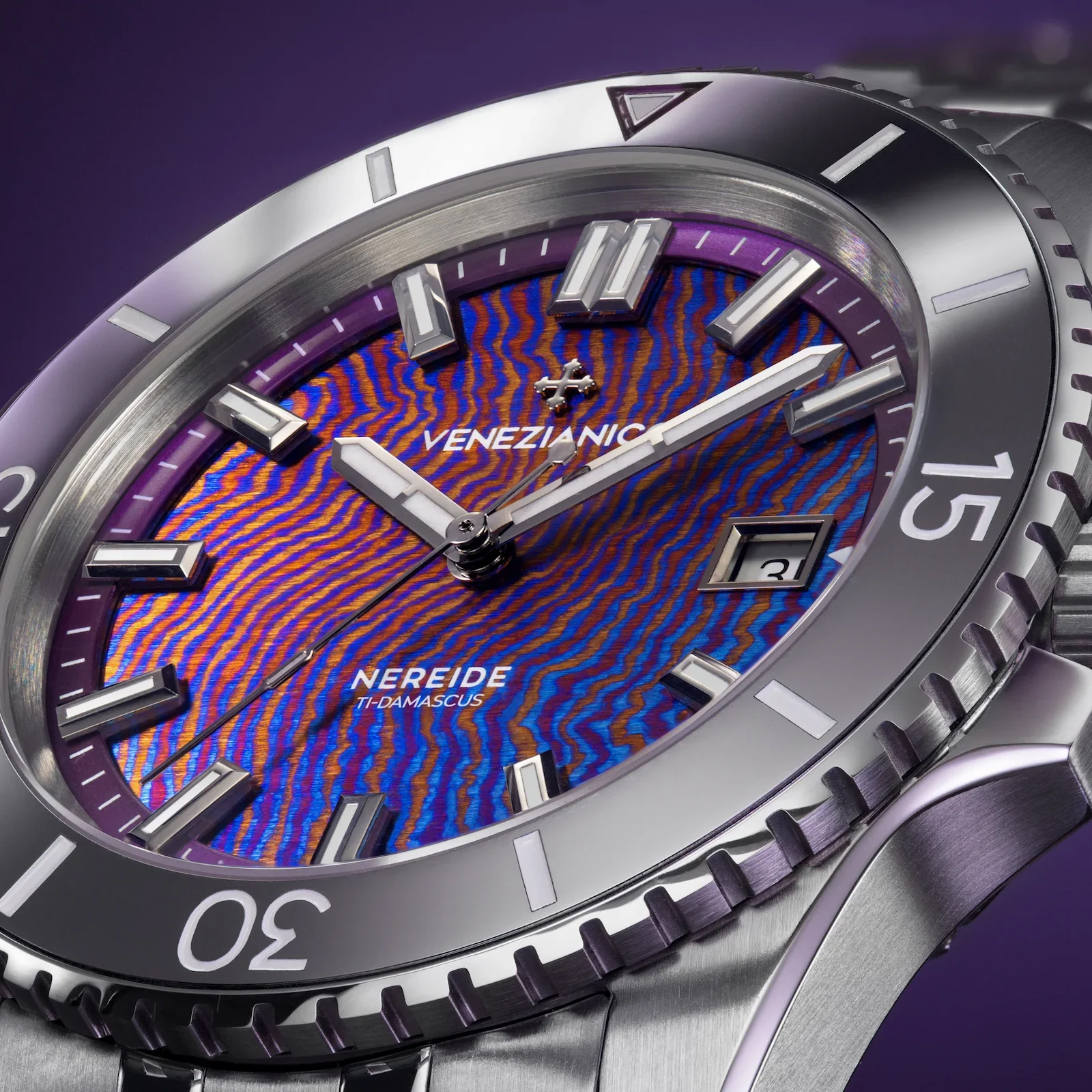 zegarek Venezianico Nereide Ti-Damascus srebrny Nereide