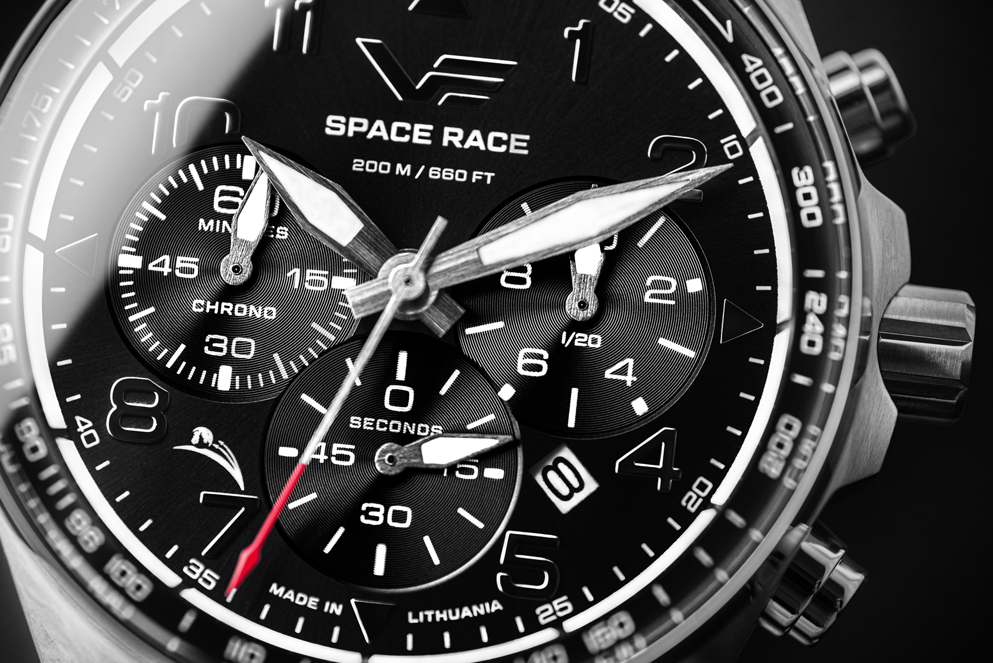 zegarek Vostok Europe 6S20-325A741SWL Space Race Black Chrono męski z tachometr Space Race