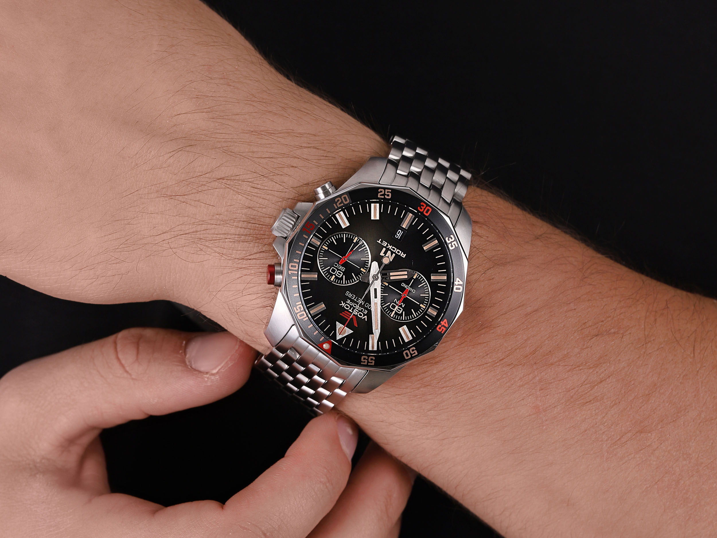 zegarek Vostok Europe 6S21-225A618B N1 Rocket męski z chronograf N1 Rocket - miniatura 6