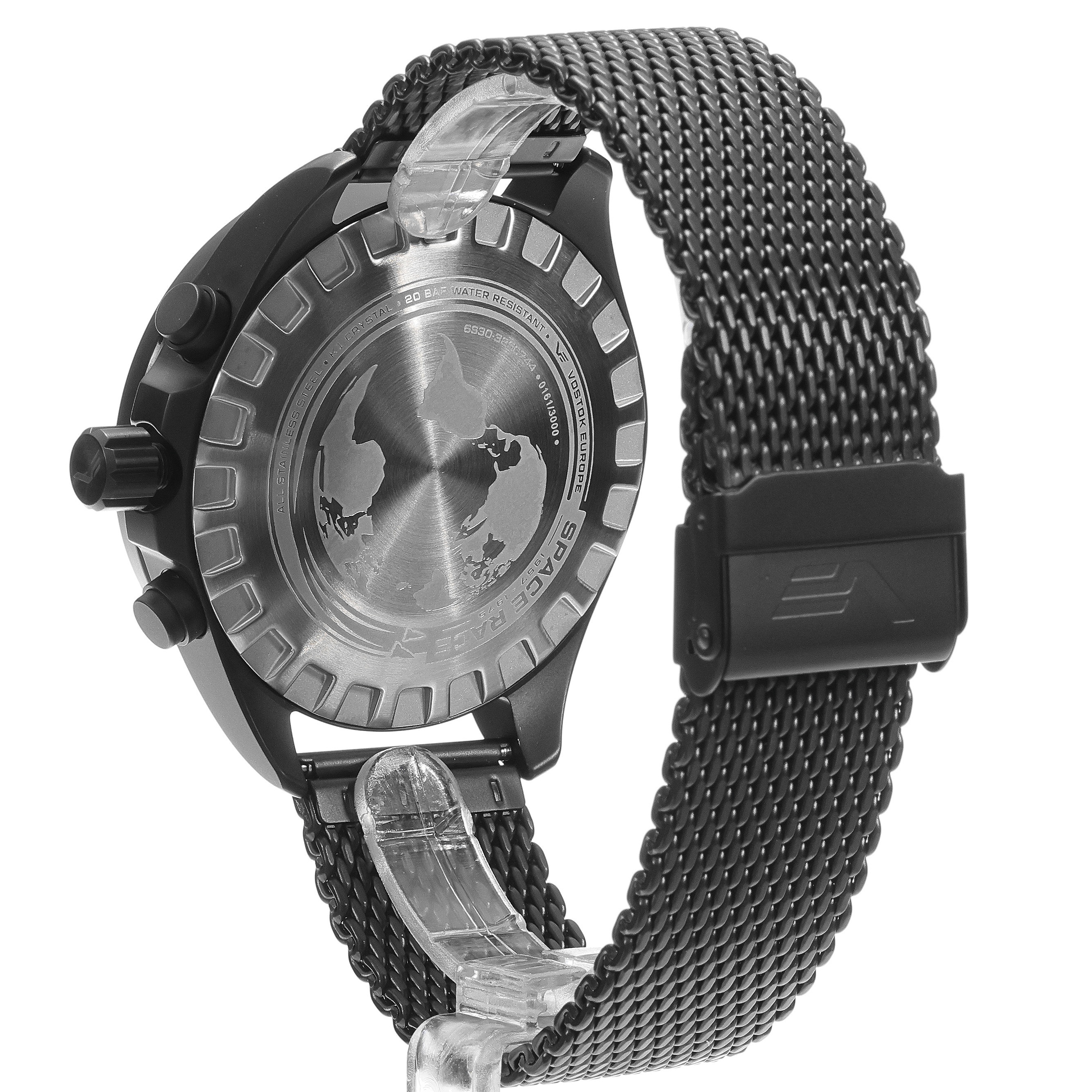 zegarek Vostok Europe 6S30-325C744B Space Race Full Black Chrono męski z tachometr Space Race
