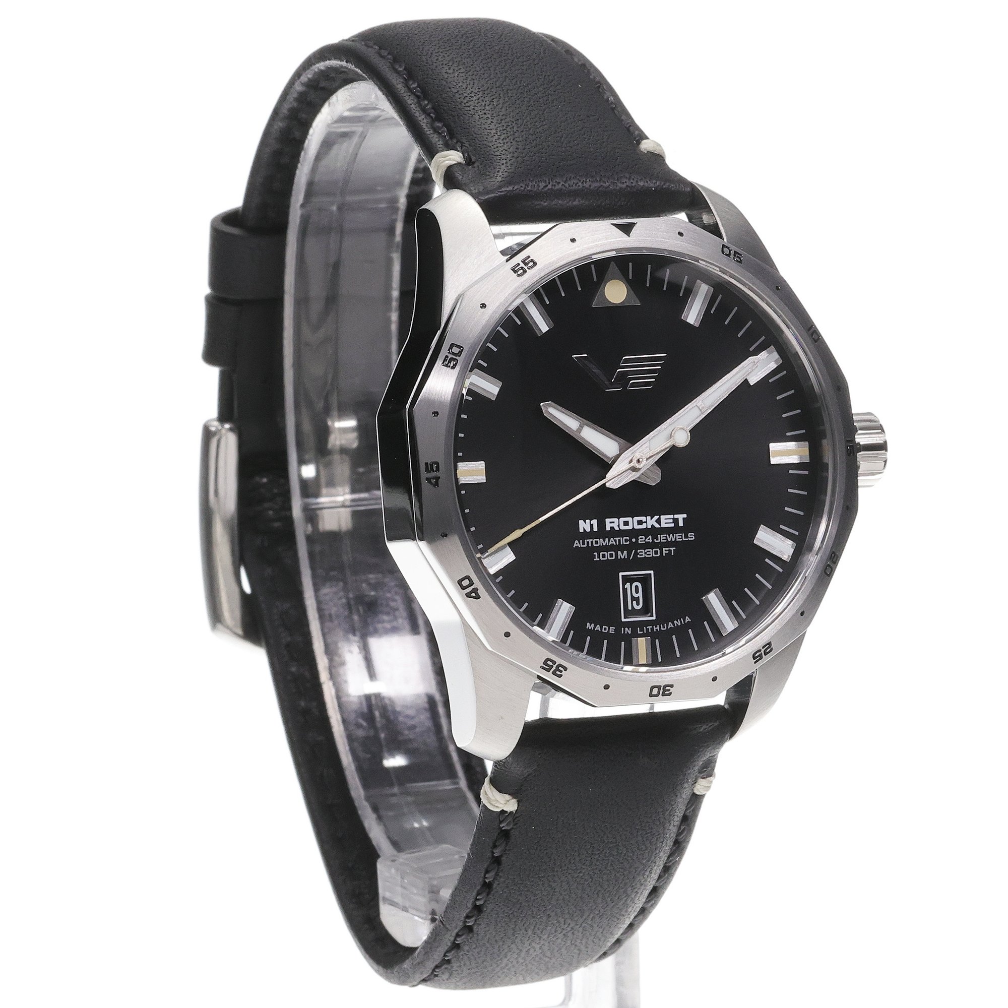 zegarek Vostok Europe NH35A-125A747 Rocket N-1 Automatic Black Compact 39mm N1 Rocket mineralne utwardzane